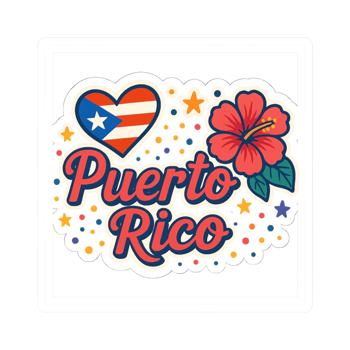 Colorful Puerto Rico Kiss-Cut Stickers