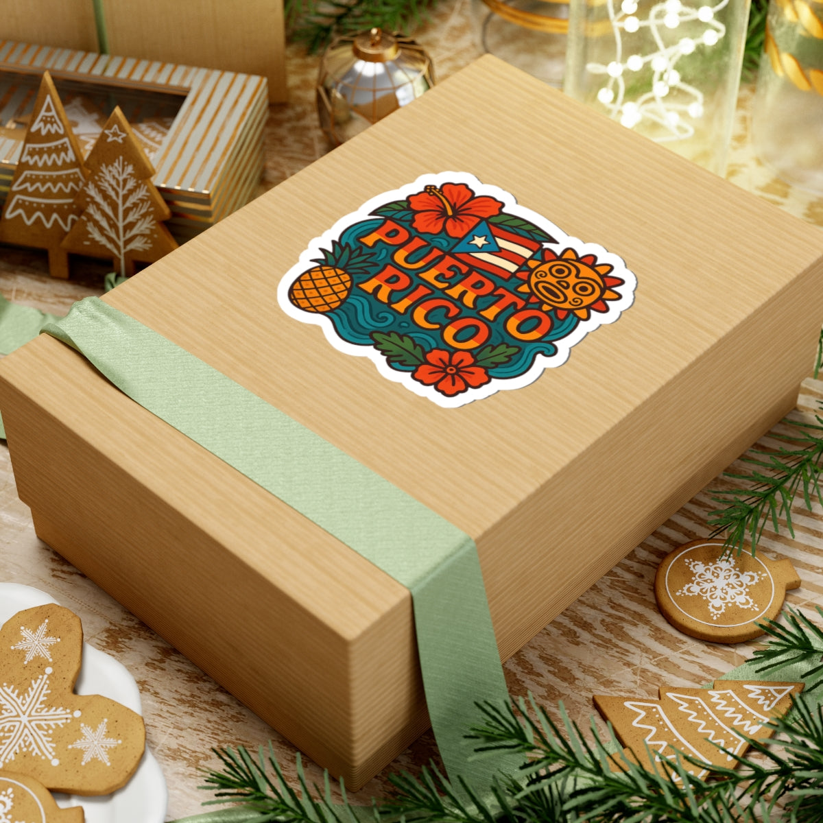 Vibrant Puerto Rico Kiss-Cut Stickers