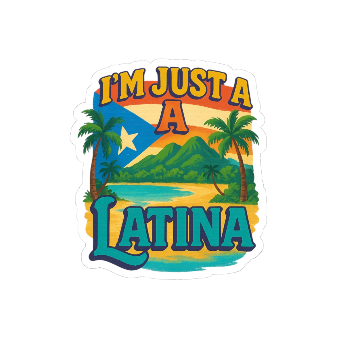 Vibrant Latina Kiss-Cut Stickers for Self-Expression, Laptop Decor, Gifts, Party Favors, Travel Accessories