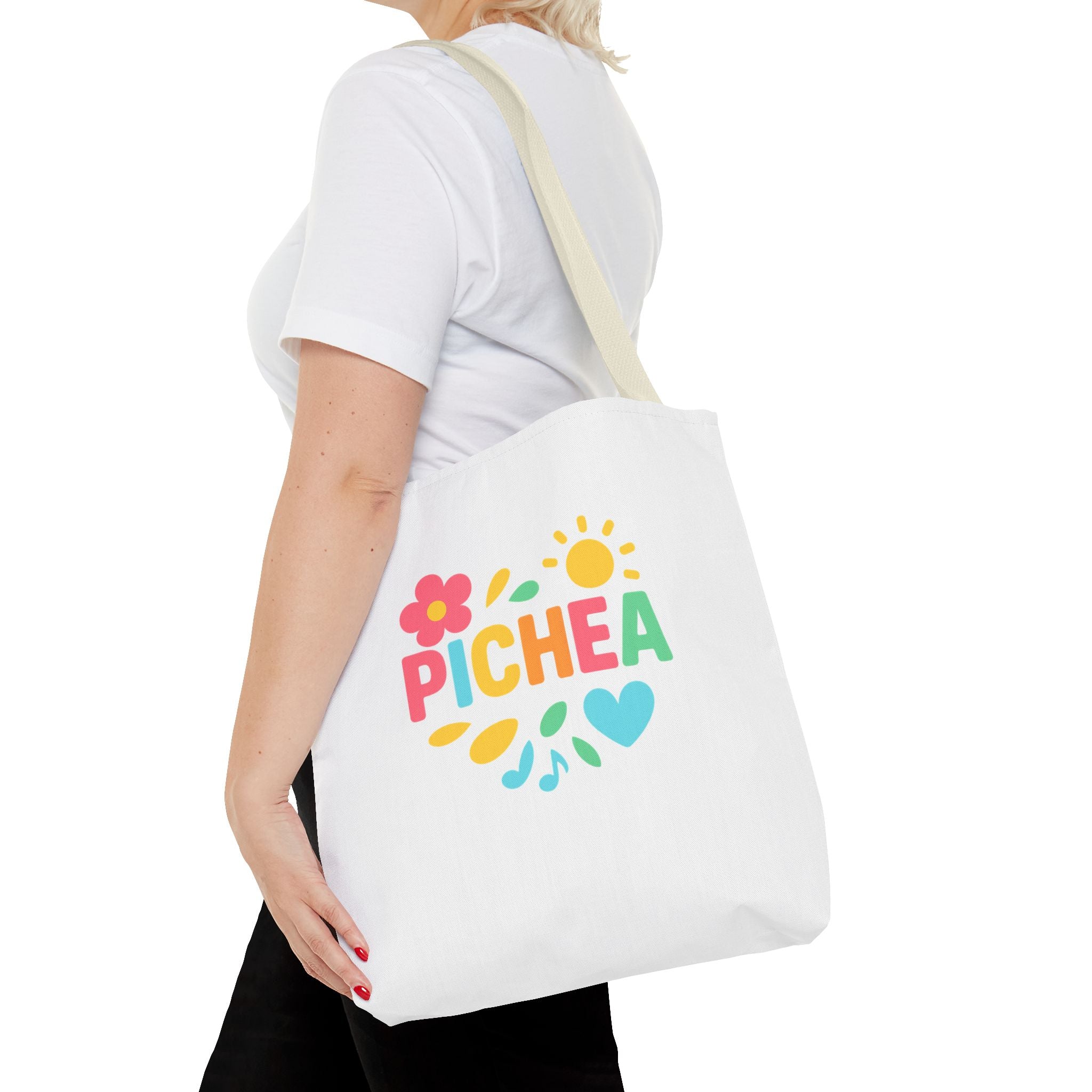 Pichea Colorful Floral Tote Bag, Shopping Bag, Beach Tote, Gift for Her, Eco-Friendly Bag, Spring/Summer Style
