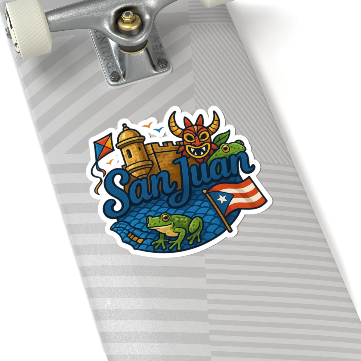 San Juan Adventure Kiss-Cut Stickers | Puerto Rico Travel Decor, Laptop Decals, Festival Gifts, Souvenir Stickers, Fun Art