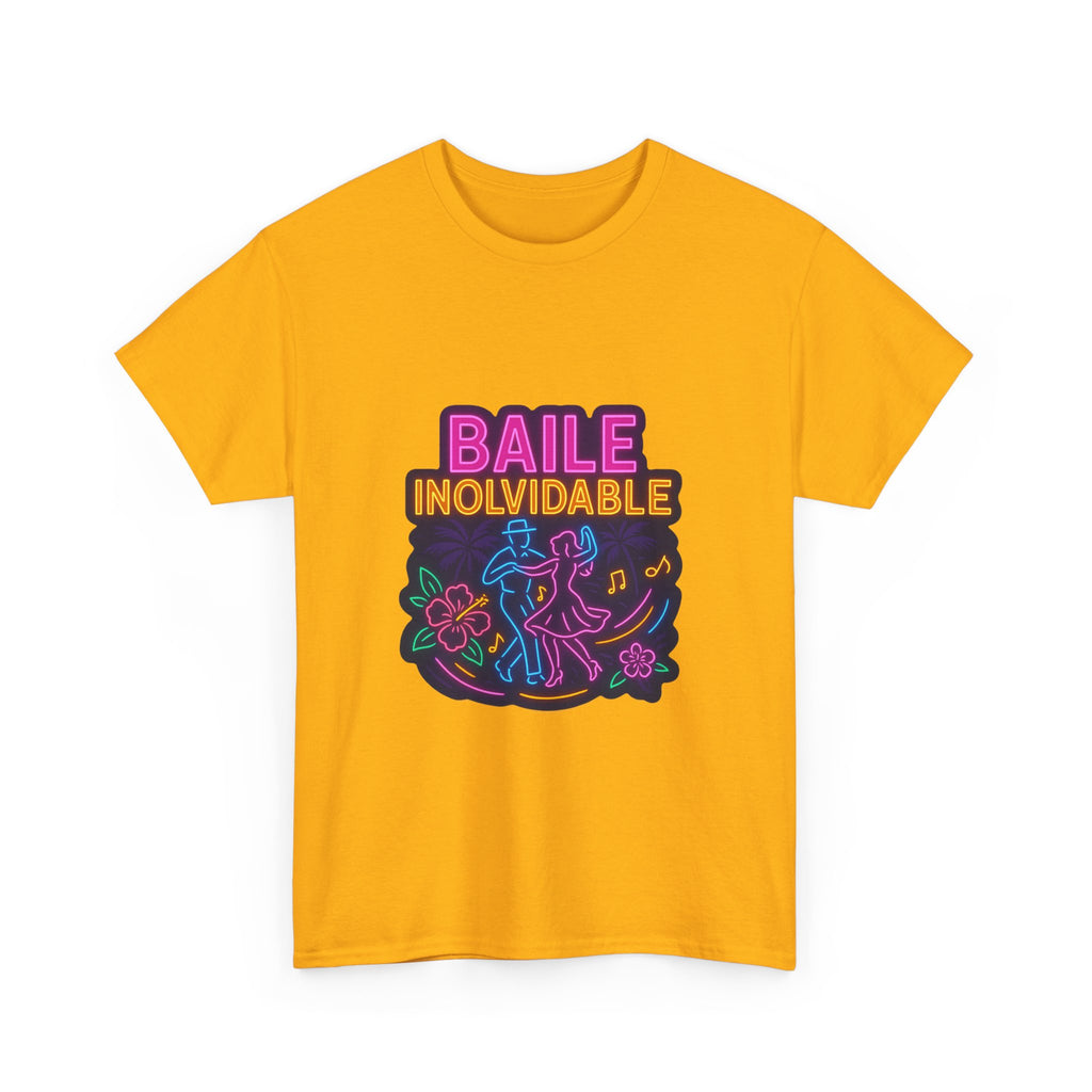 Unisex Heavy Cotton Tee Baile Inolvidable Front - Colorful 'Baile Inolvidable' T-Shirt