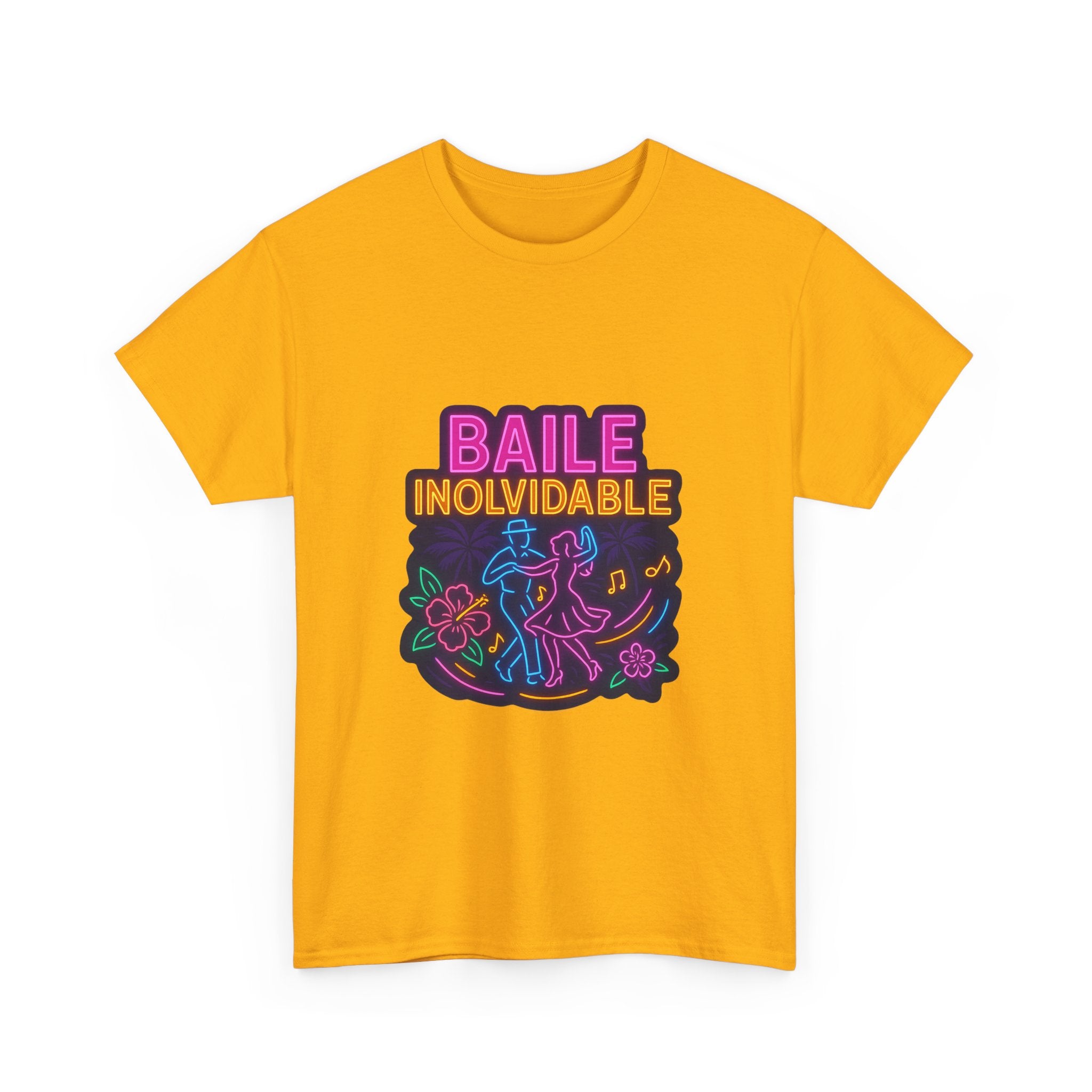 Unisex Heavy Cotton Tee Baile Inolvidable Front - Colorful 'Baile Inolvidable' T-Shirt