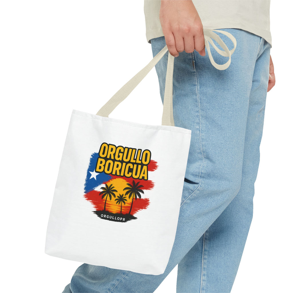 Proud Boricua Tote Bag - Puerto Rican Flag Design