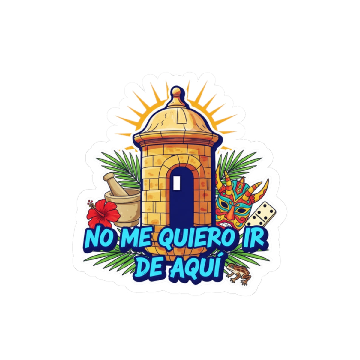 Kiss-Cut Sticker - "No Me Quiero Ir De Aquí" | Tropical Vibe, Fun Decor for Laptops, Scrapbooking, Gifts, Party Favors