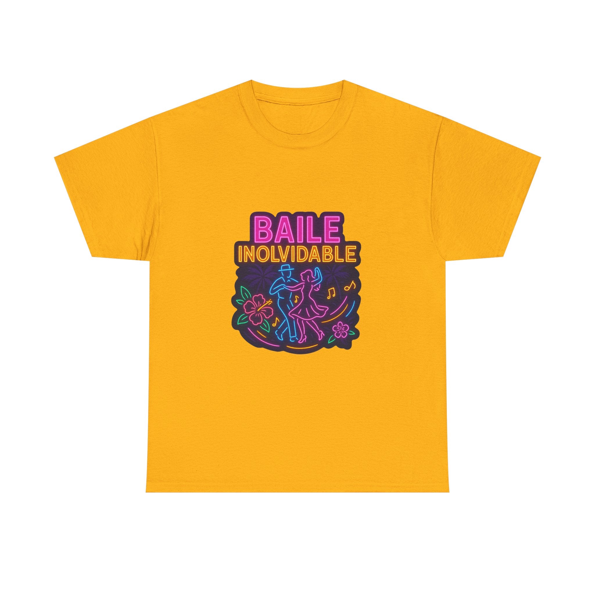 Unisex Heavy Cotton Tee Baile Inolvidable Front - Colorful 'Baile Inolvidable' T-Shirt