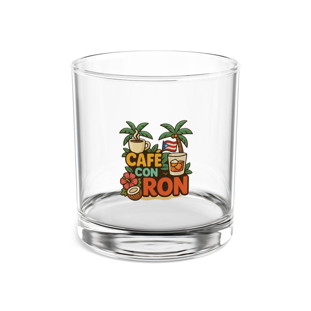 Café Con Ron Rocks Glass, Tropical Drinkware, Gift for Beach Lovers, Home Bar Decor, Unique Cocktails