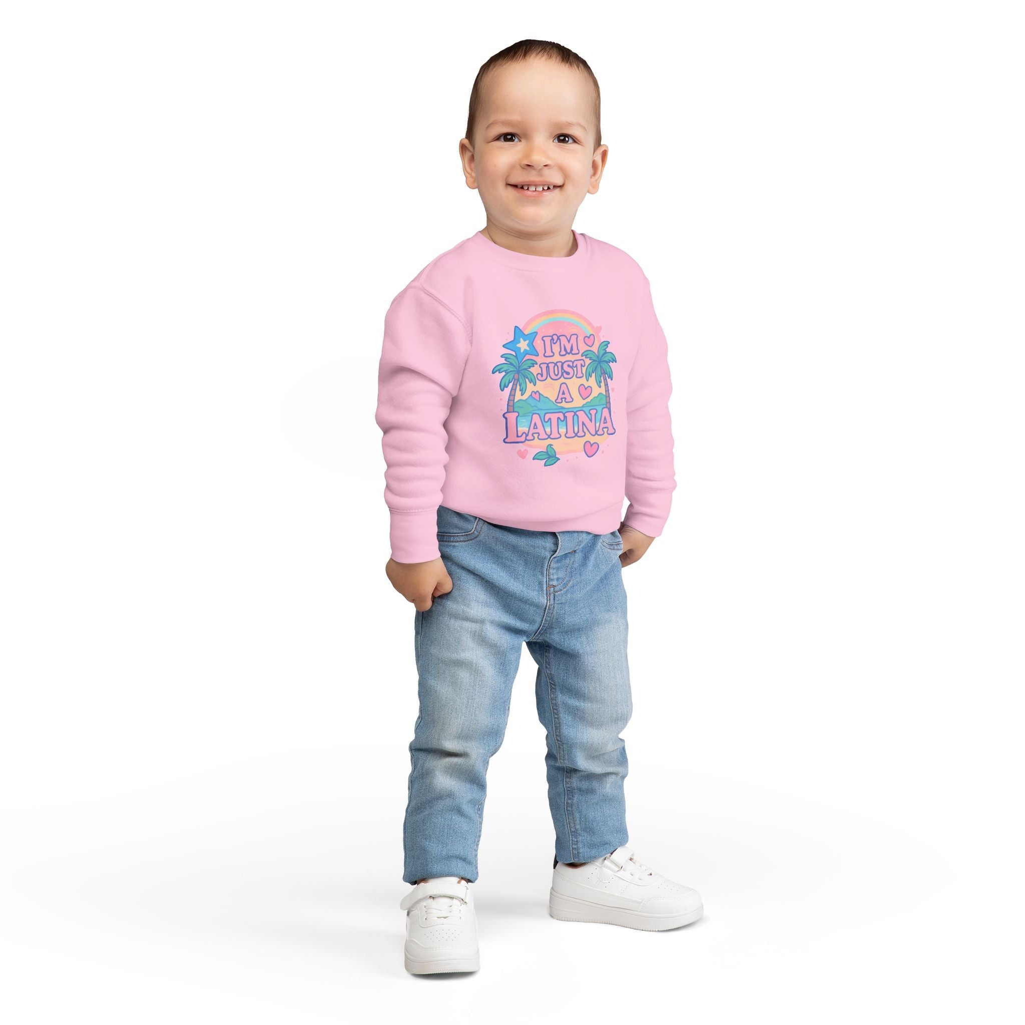 Toddler Sweatshirt - I'm Just a Latina - Cute Kid's Apparel, Birthday Gift, Celebrate Latina Pride, Casual Outfit, Everyday Wear