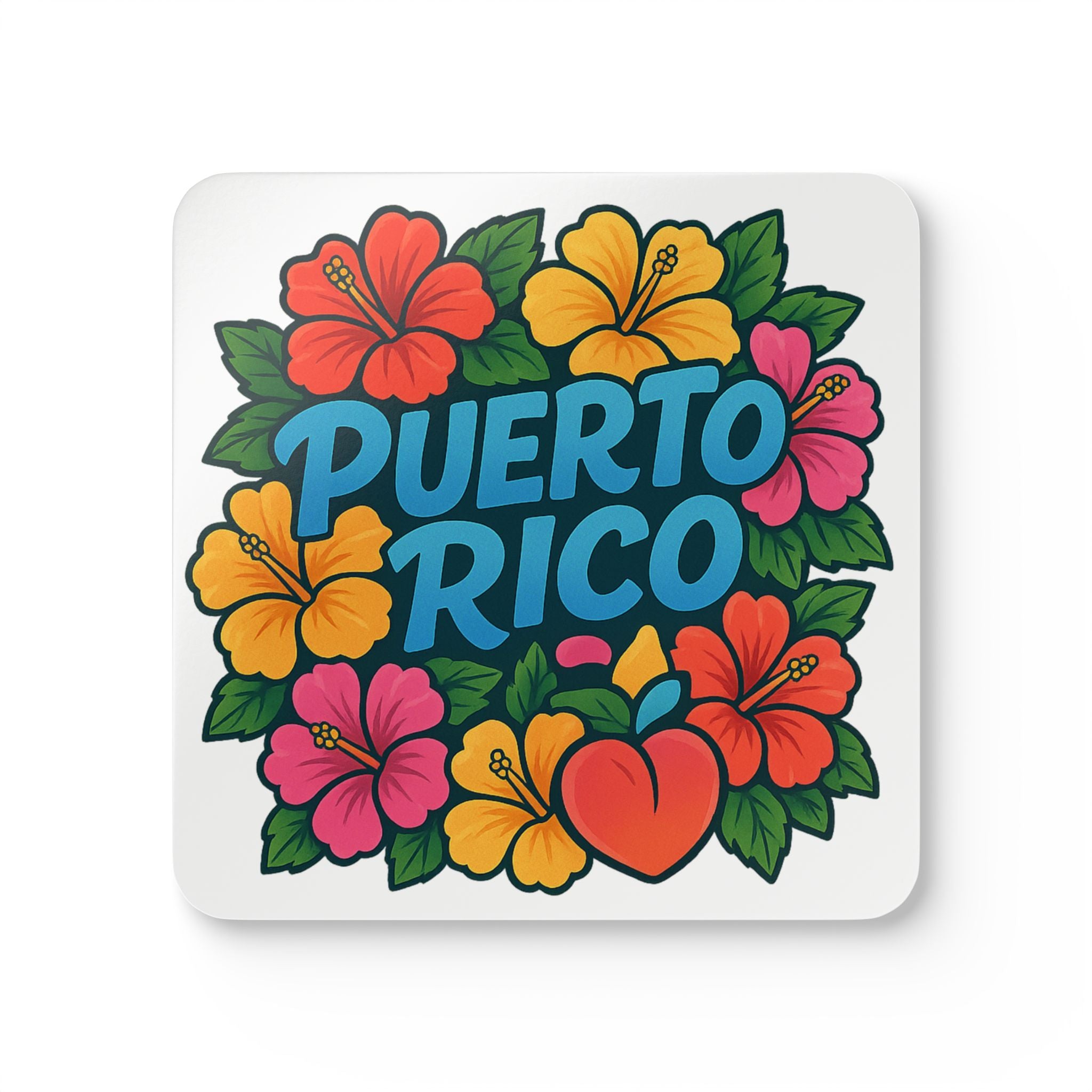 Vibrant Floral Coaster Set, Puerto Rico Decor, Tropical Drink Coasters, Gift for Her, Home Bar Essentials, Summer Party Accessories