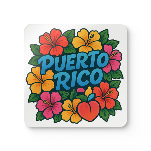 Vibrant Floral Coaster Set, Puerto Rico Decor, Tropical Drink Coasters, Gift for Her, Home Bar Essentials, Summer Party Accessories