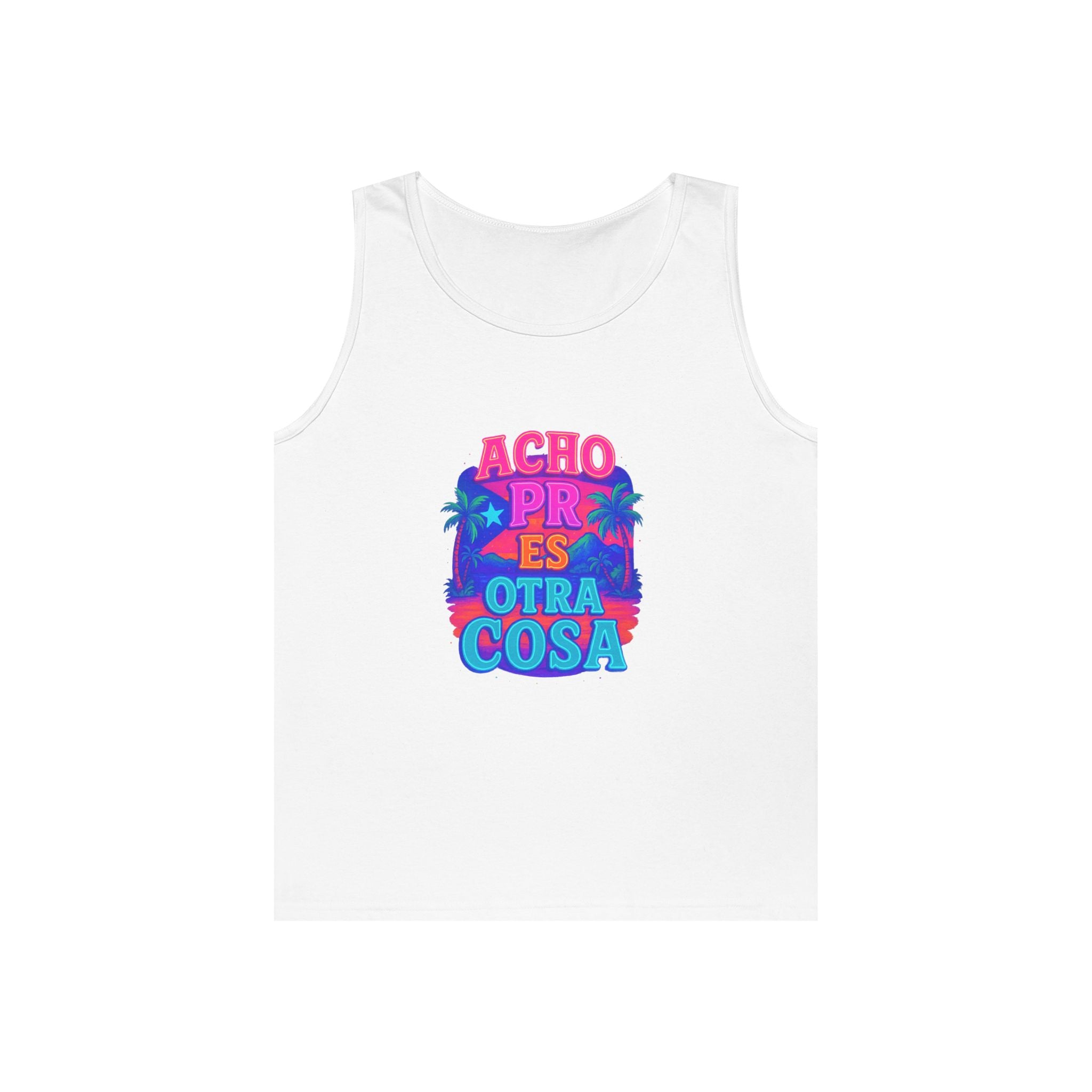 Colorful Graphic Tank Top, Unisex Cotton Summer Wear, Fun Tees for Parties, Vacation Essential, Gift Idea, Beachwear