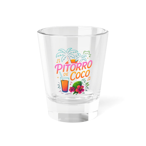 Colorful Shot Glass with 'Pitorro de Coco ' Design, Fun Party Favors, Gift for Friends, Summer Gatherings, Celebrations