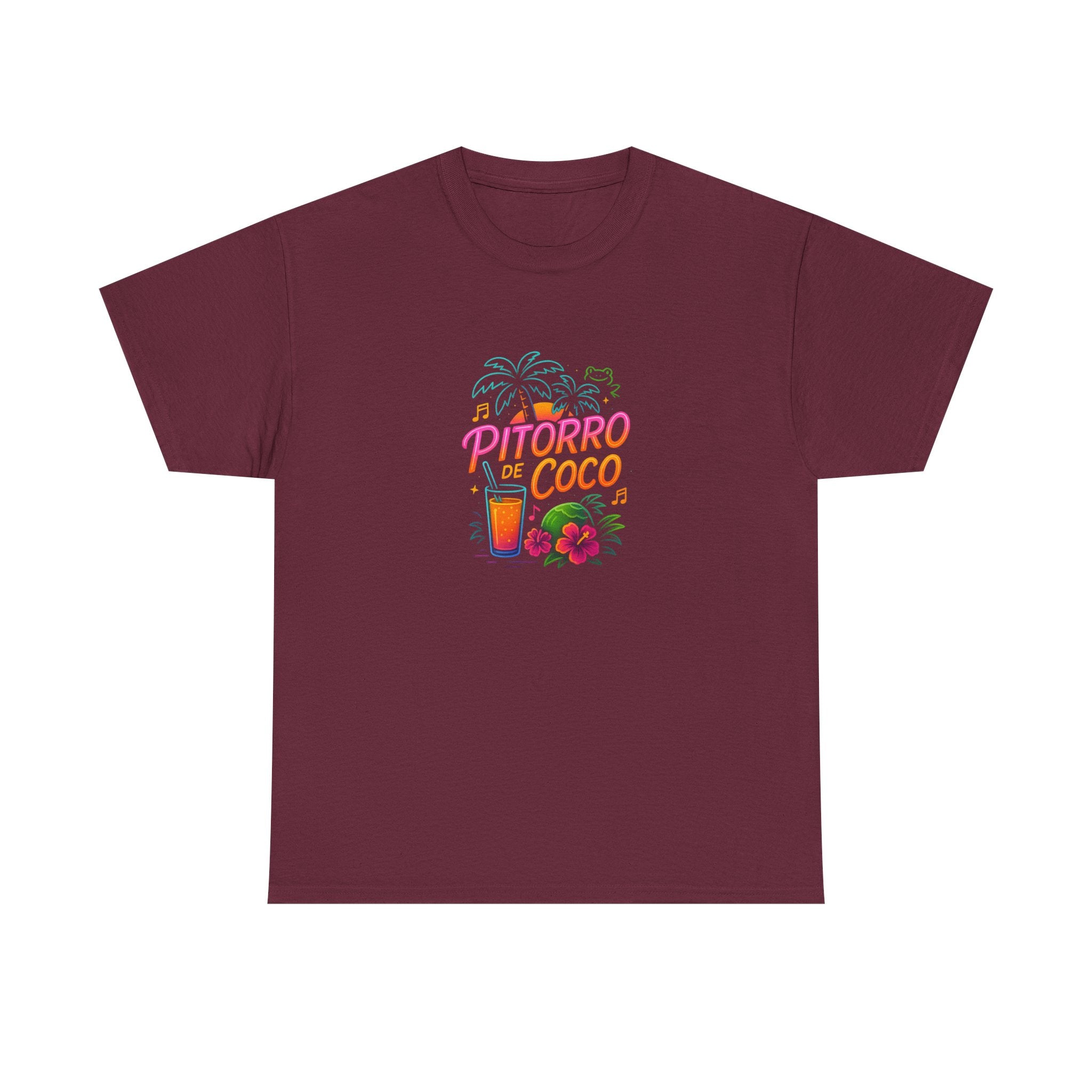 Pitorro Coco Graphic Tee, Summer Vibes Shirt, Unisex Heavy Cotton Tee, Tropical Drink Tee, Casual Wear for Beach Lovers