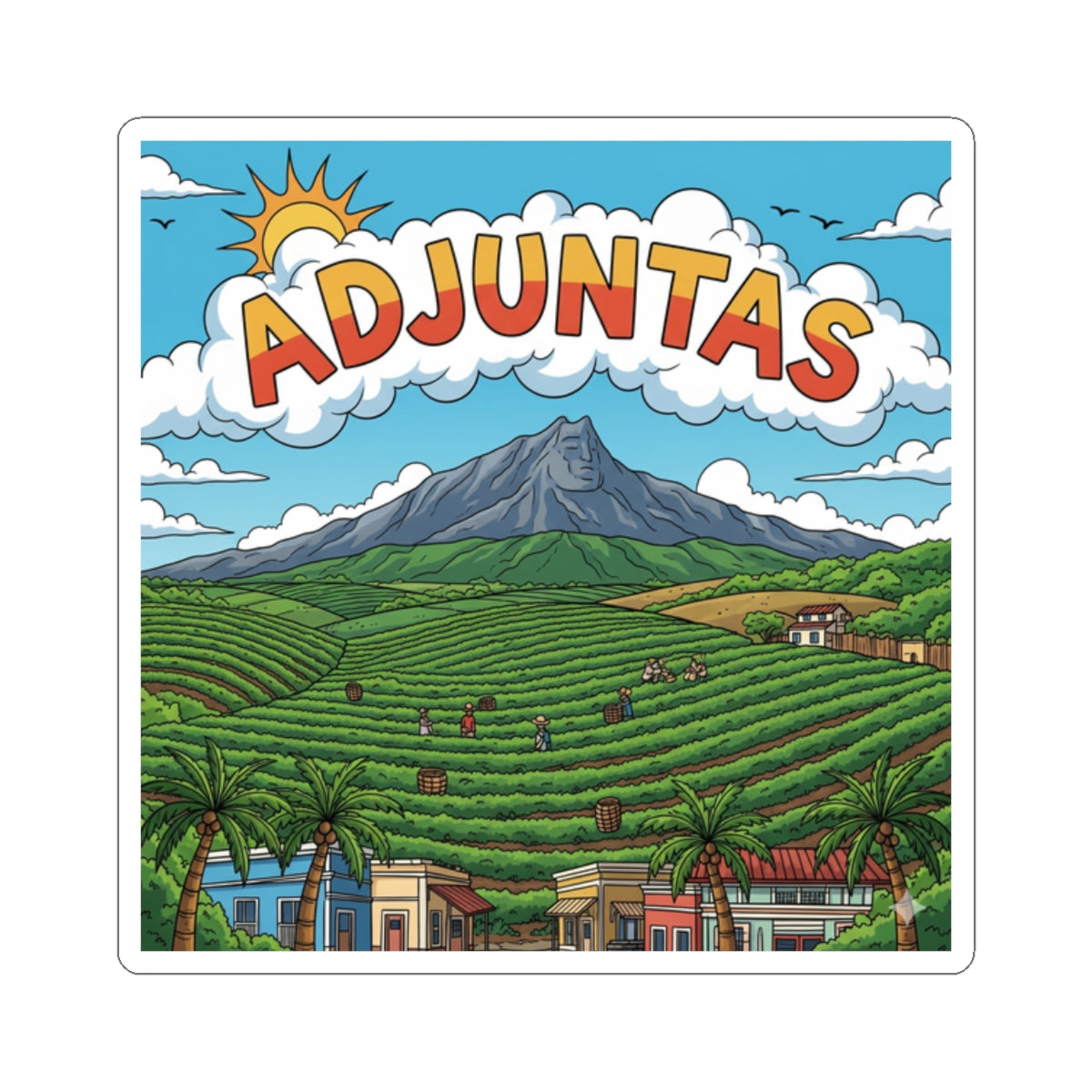 Adjuntas Kiss-Cut Stickers