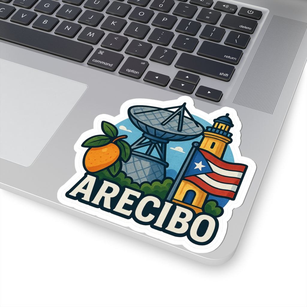 Arecibo Kiss-Cut Stickers - Tropical Puerto Rico Vibe, Great for Laptops, Journals, Water Bottles, Gifts, Travel Decor
