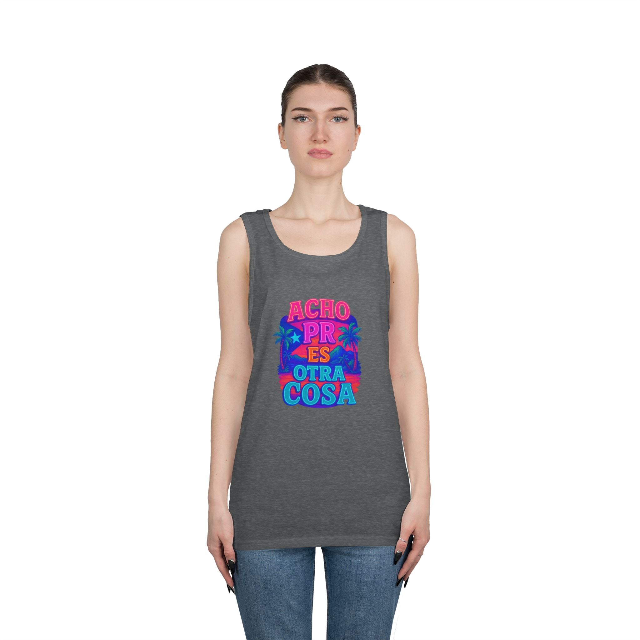 Colorful Graphic Tank Top, Unisex Cotton Summer Wear, Fun Tees for Parties, Vacation Essential, Gift Idea, Beachwear