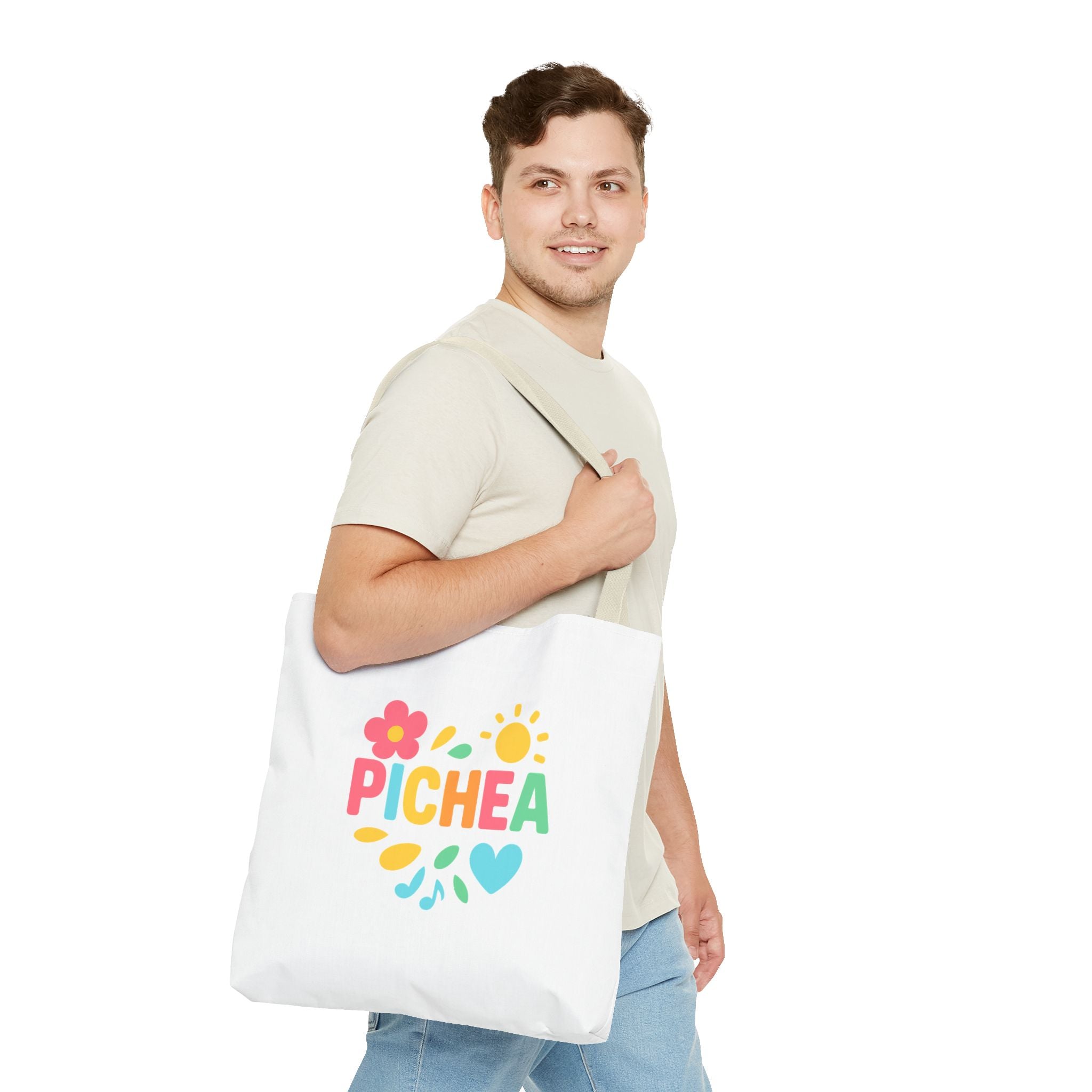 Pichea Colorful Floral Tote Bag, Shopping Bag, Beach Tote, Gift for Her, Eco-Friendly Bag, Spring/Summer Style