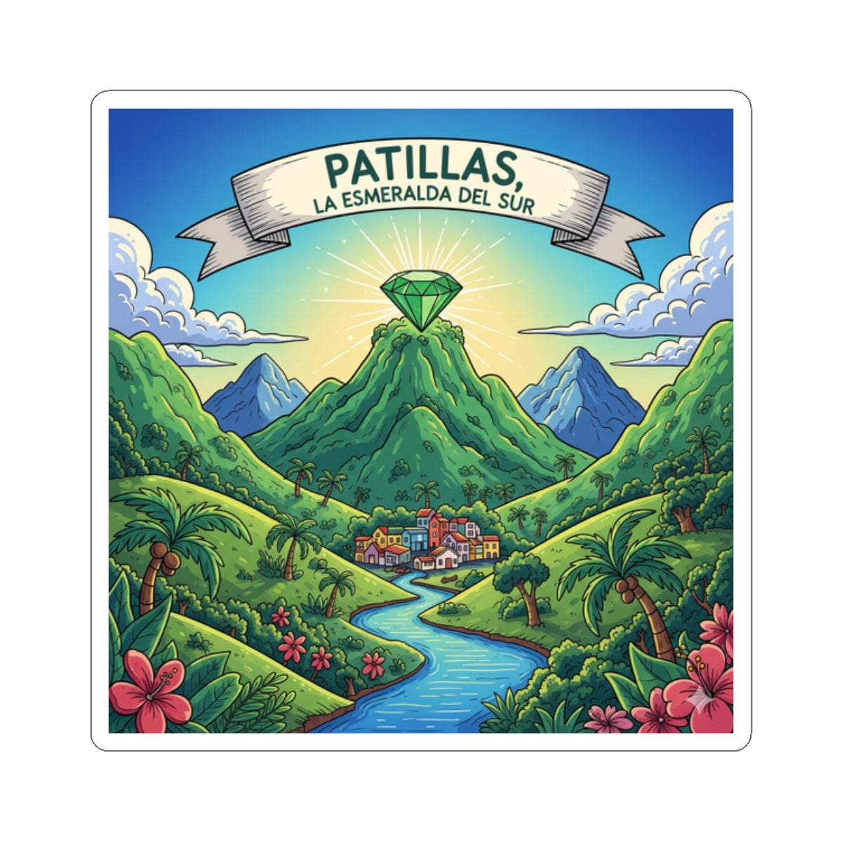 Patillas Kiss-Cut Stickers