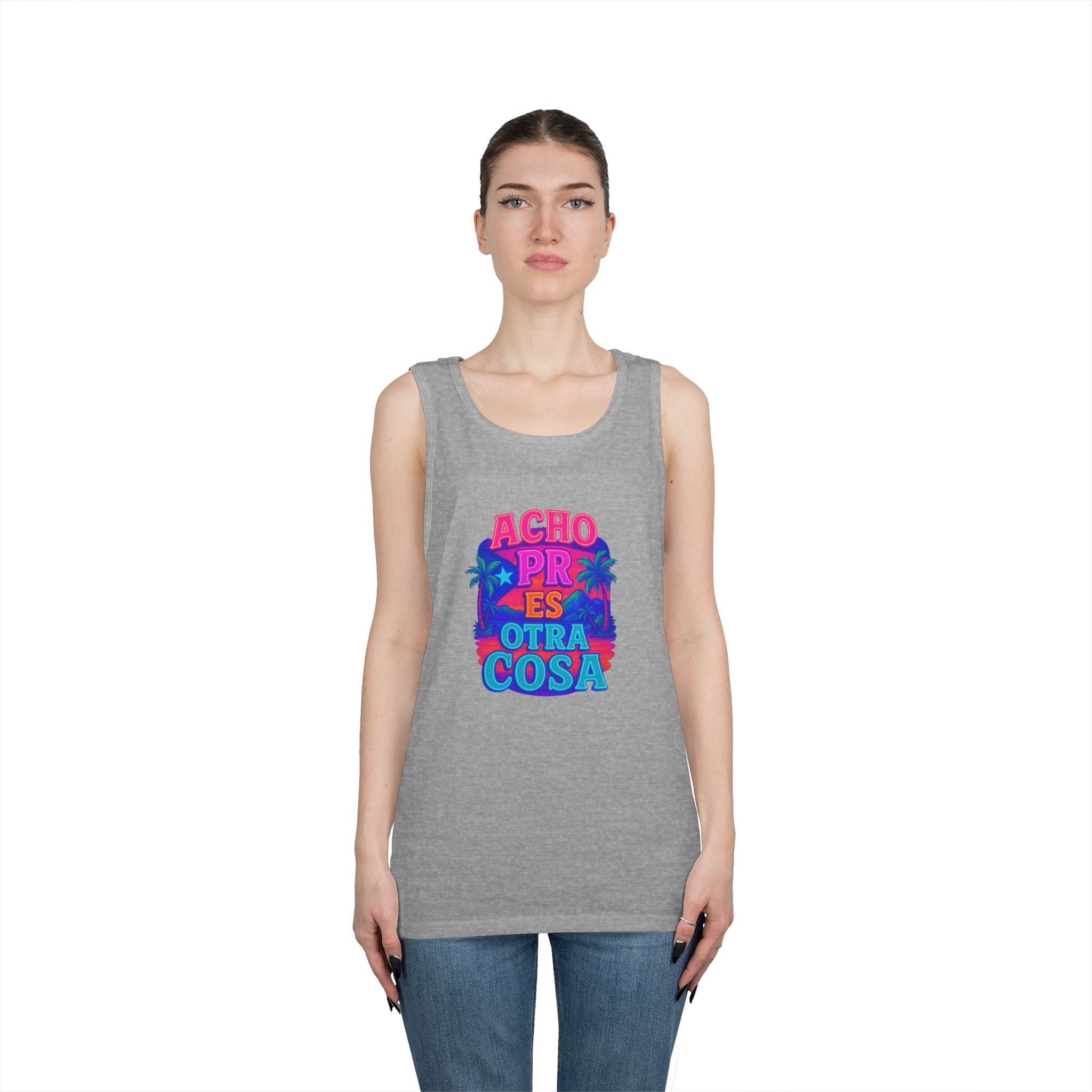 Colorful Graphic Tank Top, Unisex Cotton Summer Wear, Fun Tees for Parties, Vacation Essential, Gift Idea, Beachwear