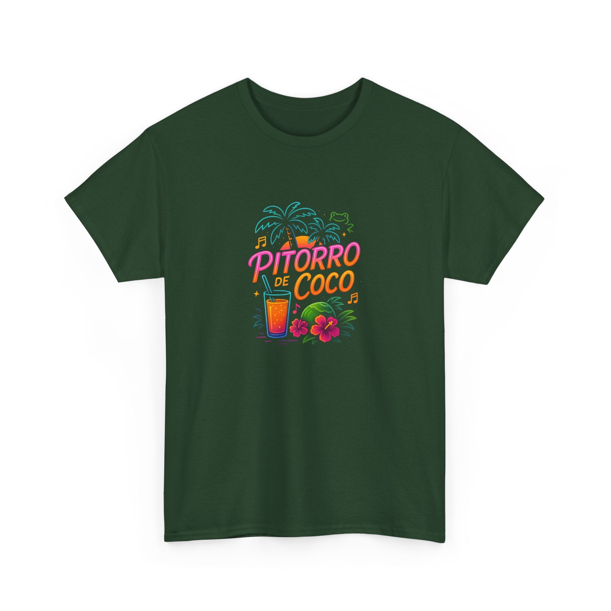 Pitorro Coco Graphic Tee, Summer Vibes Shirt, Unisex Heavy Cotton Tee, Tropical Drink Tee, Casual Wear for Beach Lovers