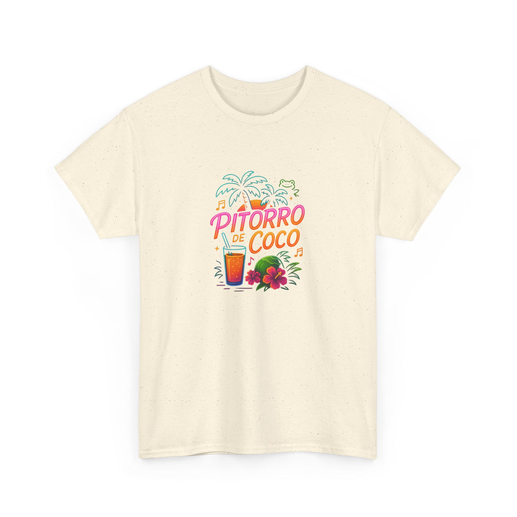 Pitorro Coco Graphic Tee, Summer Vibes Shirt, Unisex Heavy Cotton Tee, Tropical Drink Tee, Casual Wear for Beach Lovers