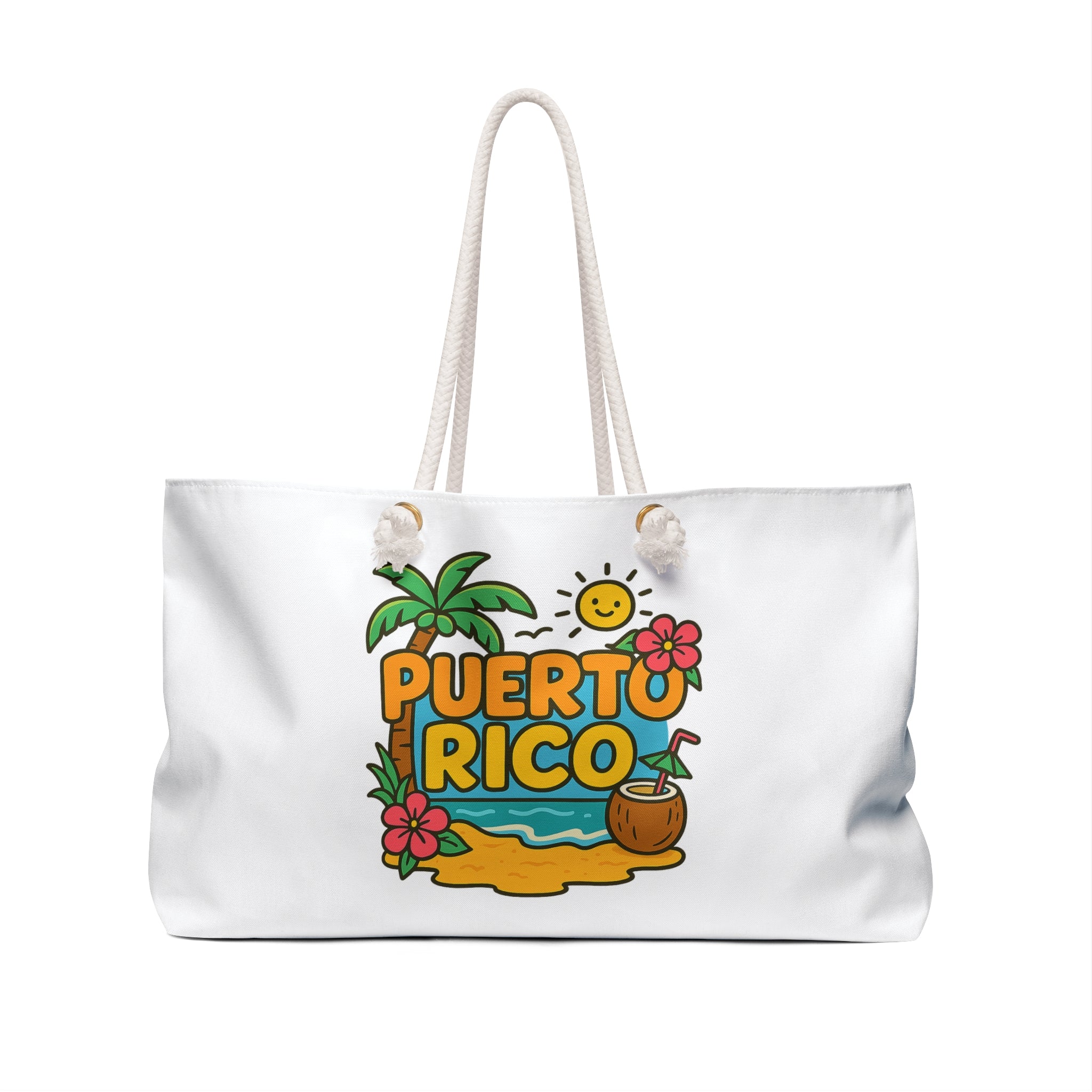Tropical Puerto Rico Weekender Bag, Travel Tote, Beach Bag, Vacation Essentials, Gift for Travelers