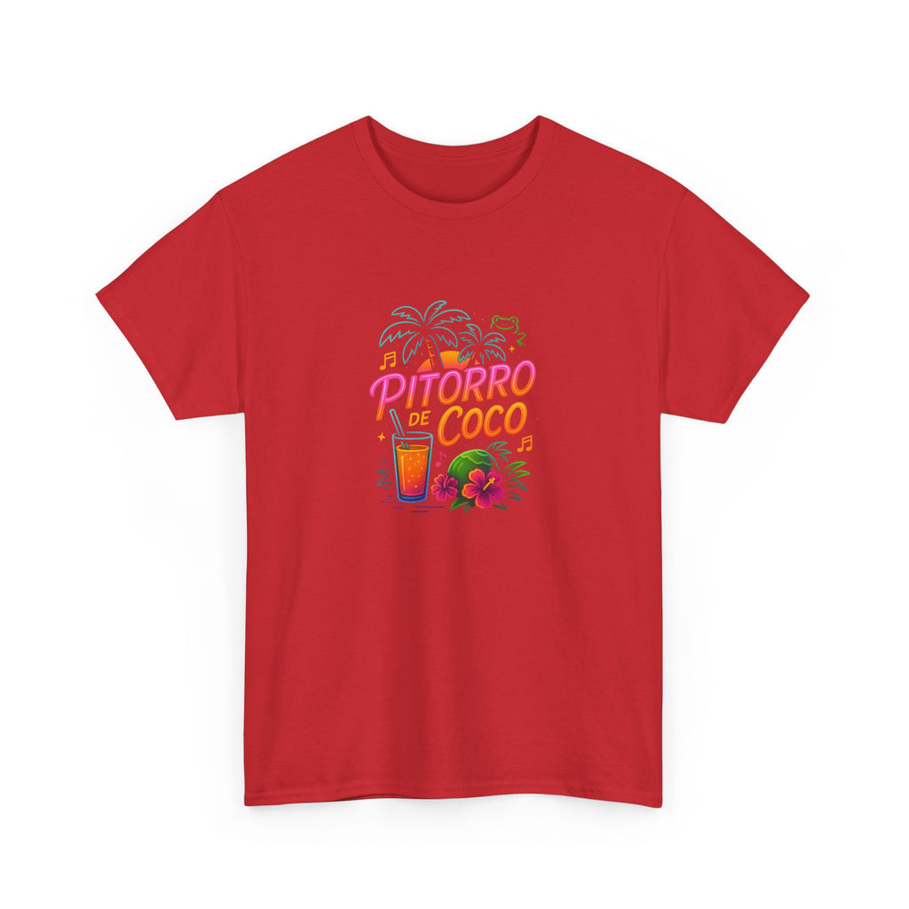 Pitorro Coco Graphic Tee, Summer Vibes Shirt, Unisex Heavy Cotton Tee, Tropical Drink Tee, Casual Wear for Beach Lovers