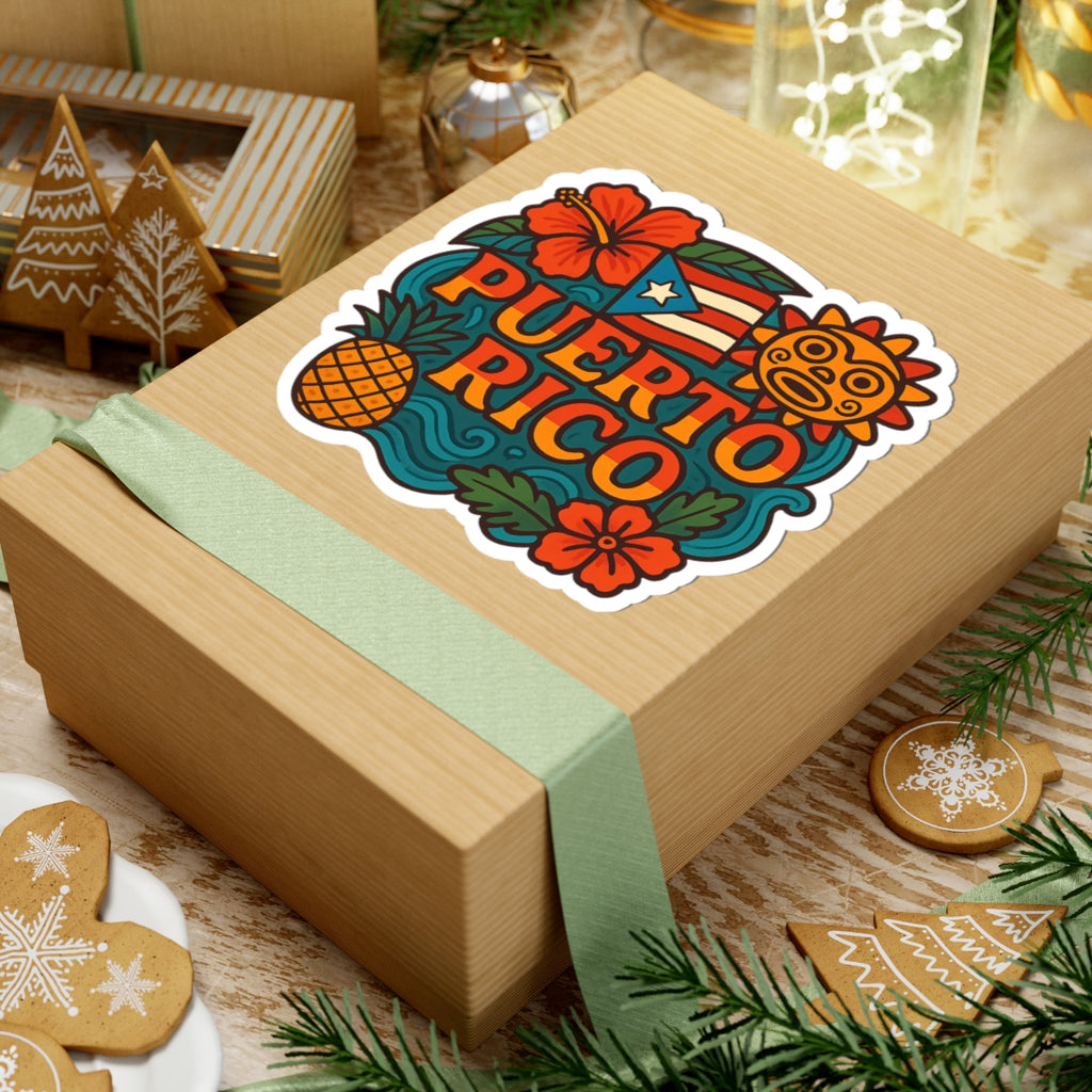 Vibrant Puerto Rico Kiss-Cut Stickers
