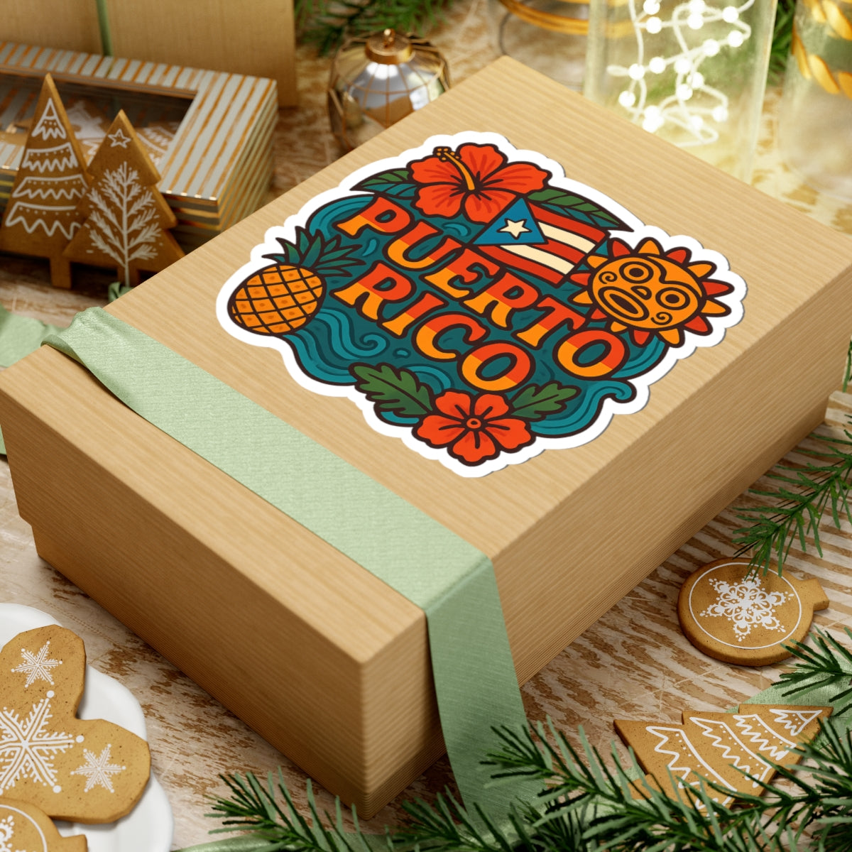 Vibrant Puerto Rico Kiss-Cut Stickers