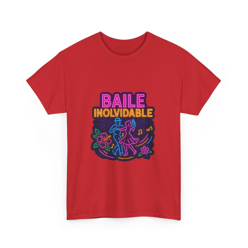 Unisex Heavy Cotton Tee Baile Inolvidable Front - Colorful 'Baile Inolvidable' T-Shirt