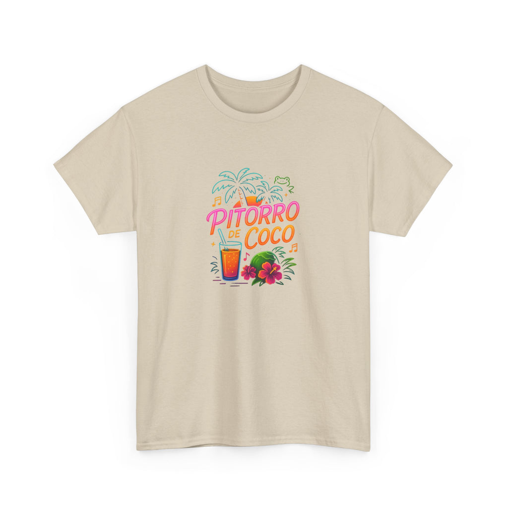 Pitorro Coco Graphic Tee, Summer Vibes Shirt, Unisex Heavy Cotton Tee, Tropical Drink Tee, Casual Wear for Beach Lovers