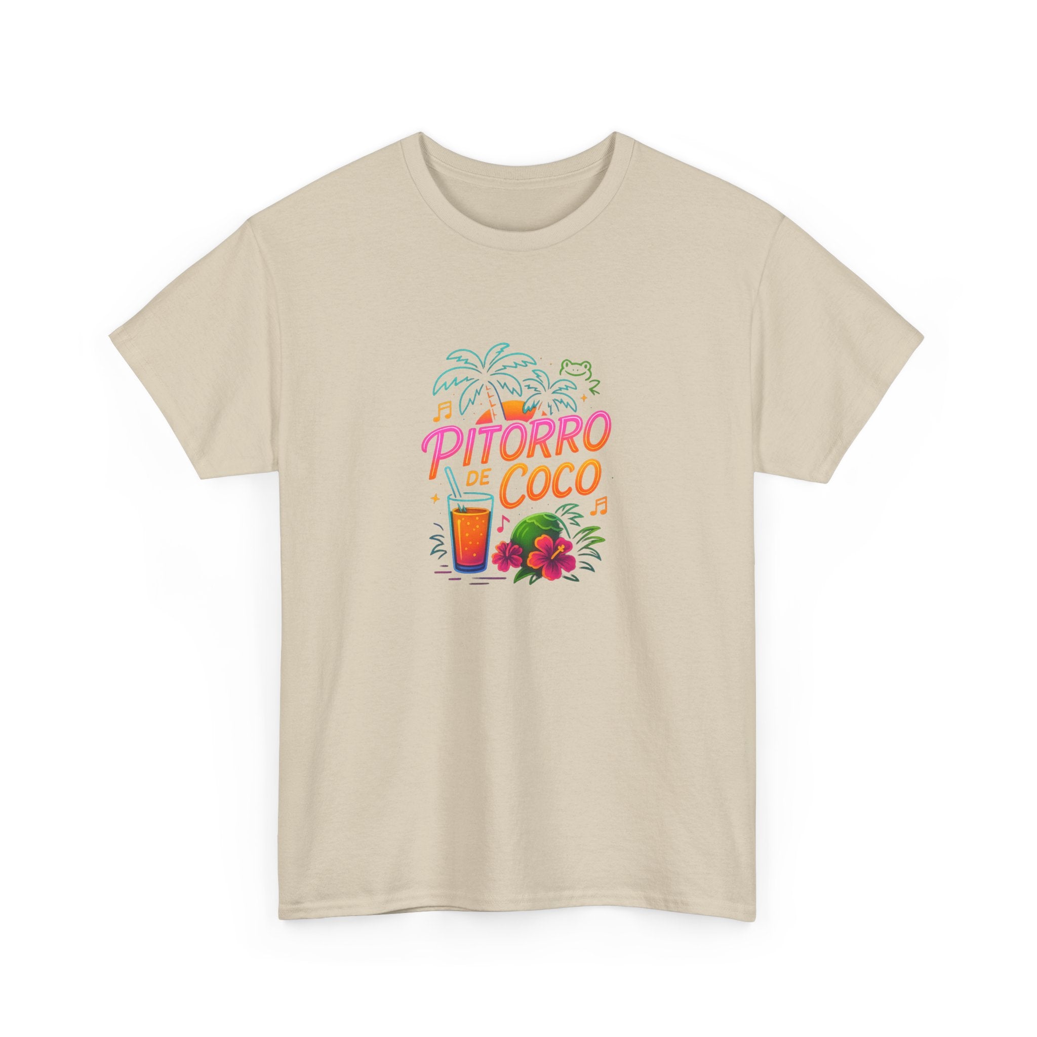 Pitorro Coco Graphic Tee, Summer Vibes Shirt, Unisex Heavy Cotton Tee, Tropical Drink Tee, Casual Wear for Beach Lovers