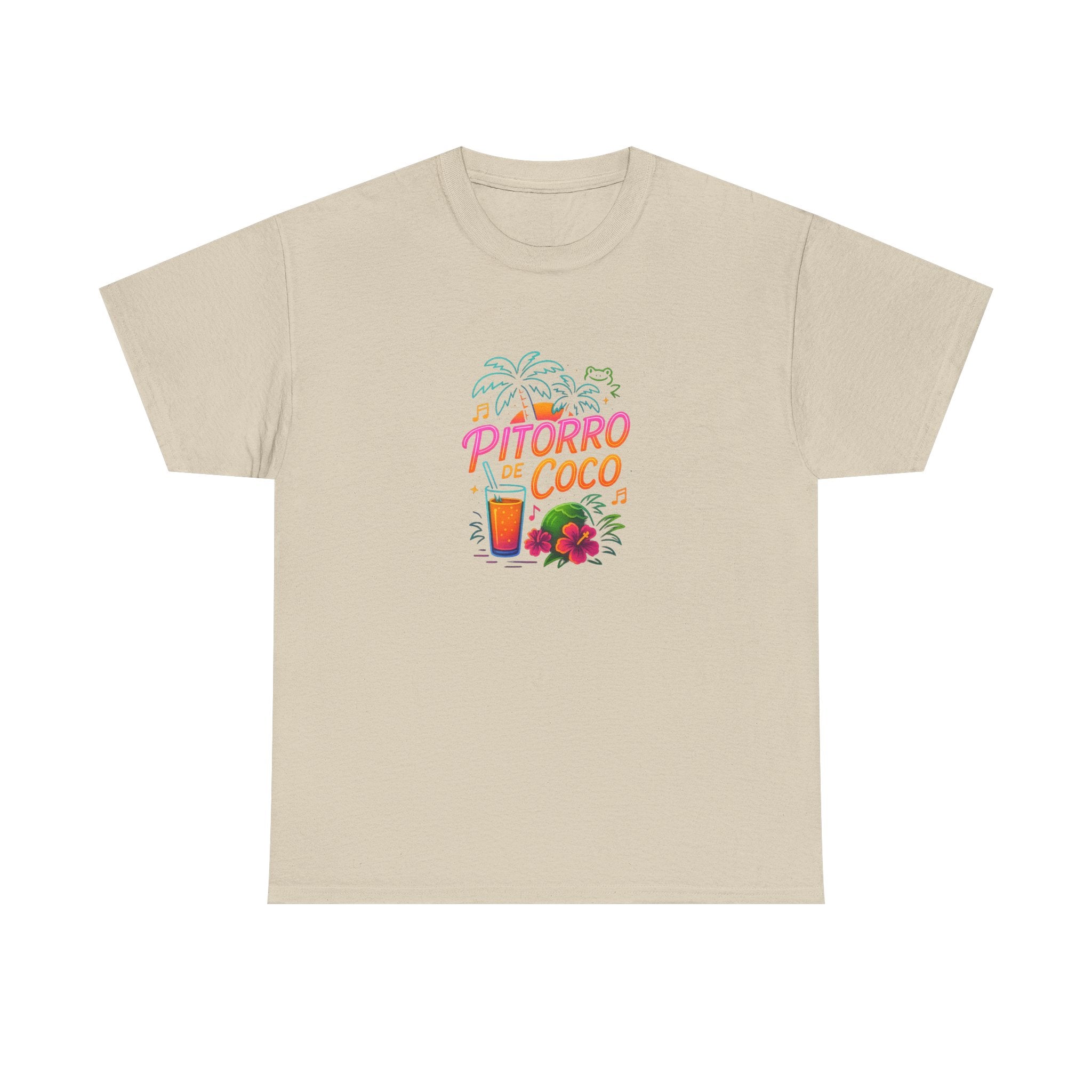 Pitorro Coco Graphic Tee, Summer Vibes Shirt, Unisex Heavy Cotton Tee, Tropical Drink Tee, Casual Wear for Beach Lovers