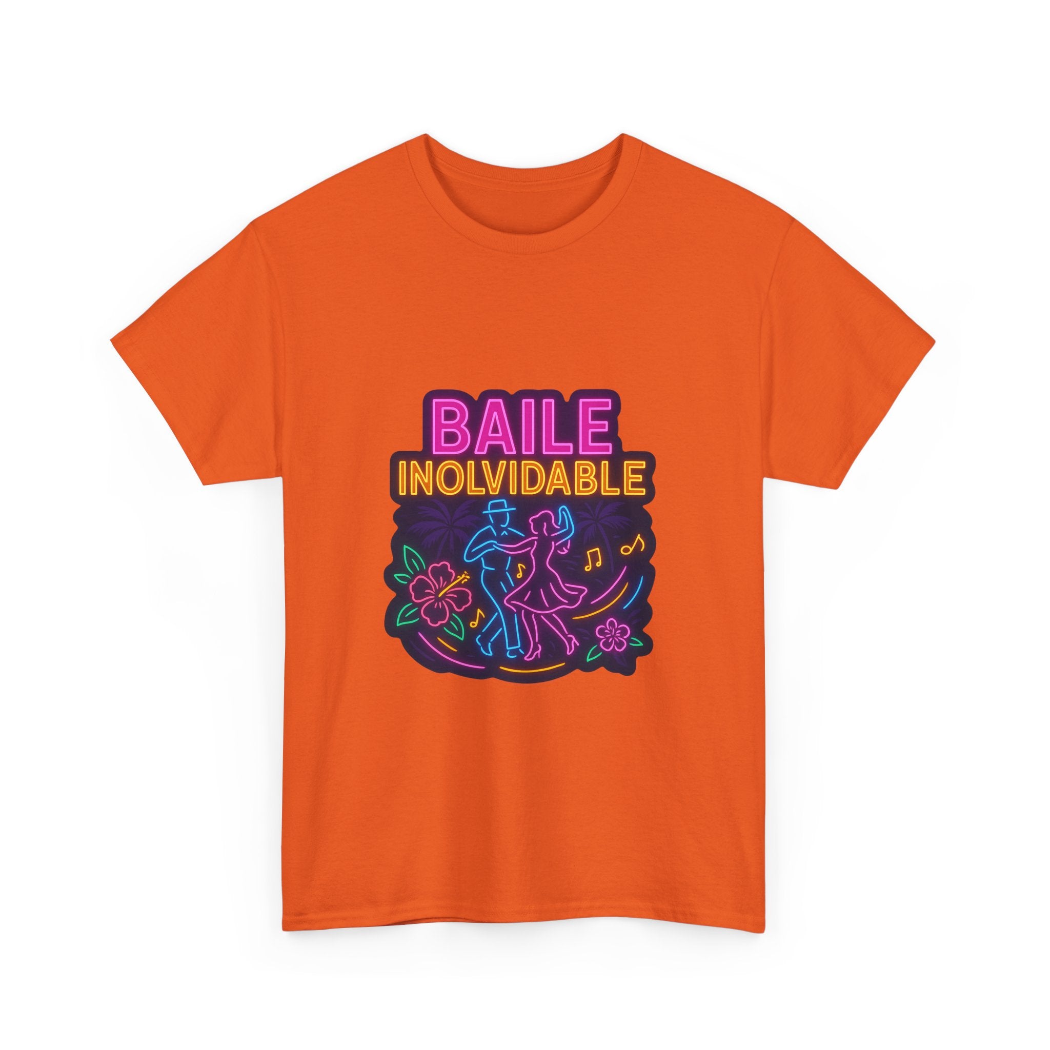 Unisex Heavy Cotton Tee Baile Inolvidable Front - Colorful 'Baile Inolvidable' T-Shirt