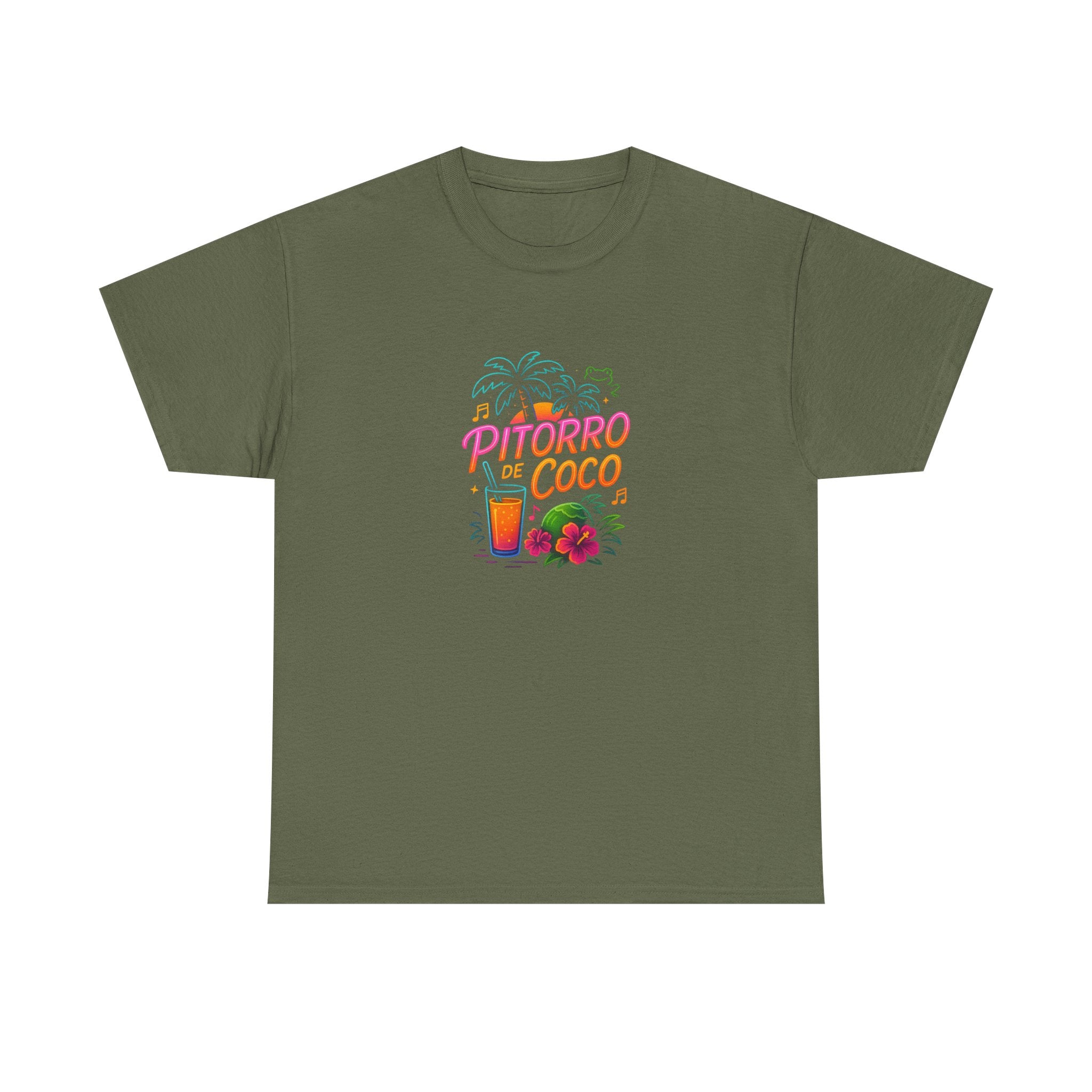 Pitorro Coco Graphic Tee, Summer Vibes Shirt, Unisex Heavy Cotton Tee, Tropical Drink Tee, Casual Wear for Beach Lovers