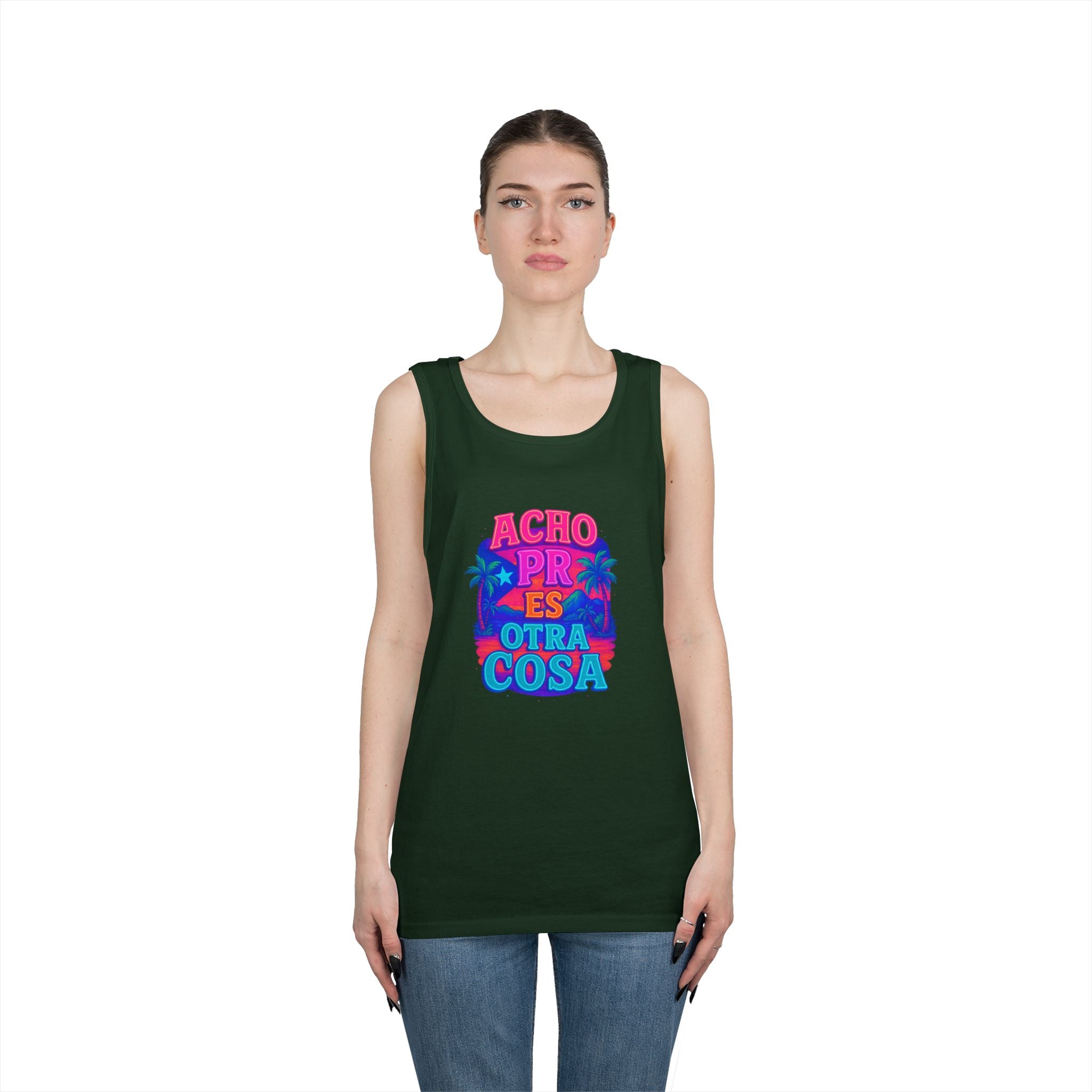 Colorful Graphic Tank Top, Unisex Cotton Summer Wear, Fun Tees for Parties, Vacation Essential, Gift Idea, Beachwear