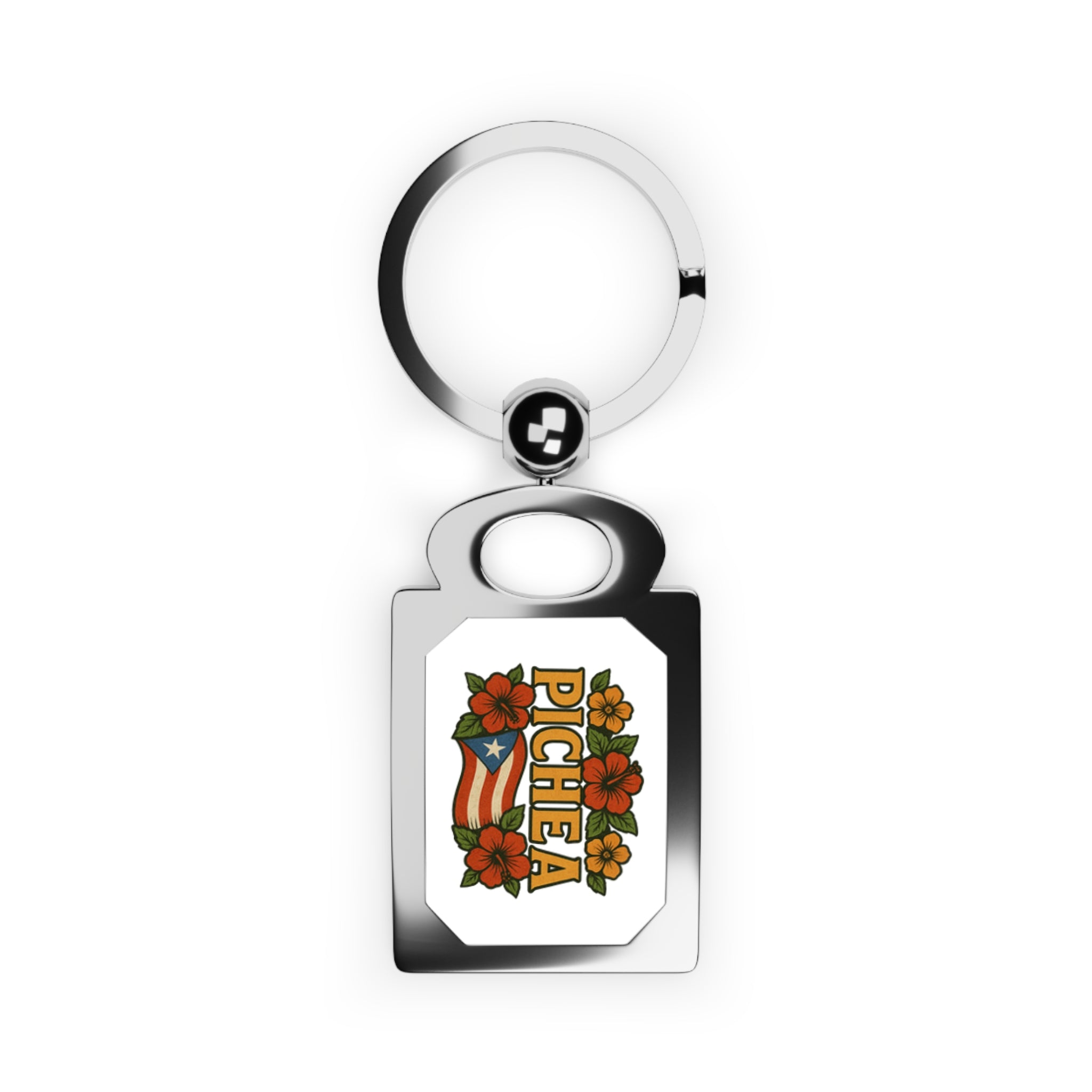 Personalized Rectangle Pichea Photo Keyring, Custom Photo Keychain, Floral Keyring, Perfect Gift for Him/Her, Memorial Keepsake, Unique Souvenir