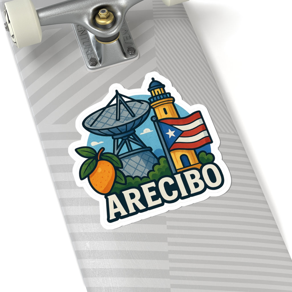 Arecibo Kiss-Cut Stickers - Tropical Puerto Rico Vibe, Great for Laptops, Journals, Water Bottles, Gifts, Travel Decor