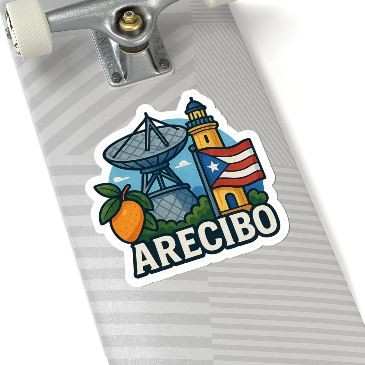 Arecibo Kiss-Cut Stickers - Tropical Puerto Rico Vibe, Great for Laptops, Journals, Water Bottles, Gifts, Travel Decor