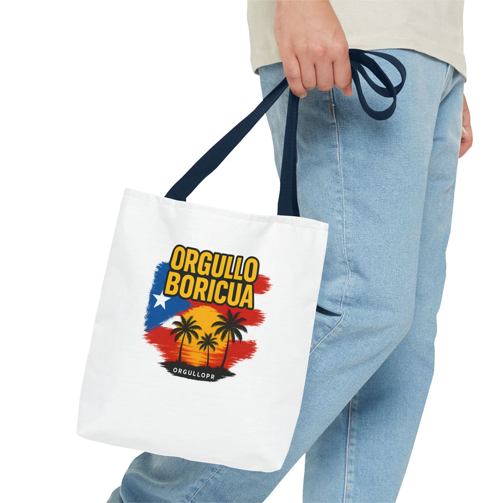 Proud Boricua Tote Bag - Puerto Rican Flag Design
