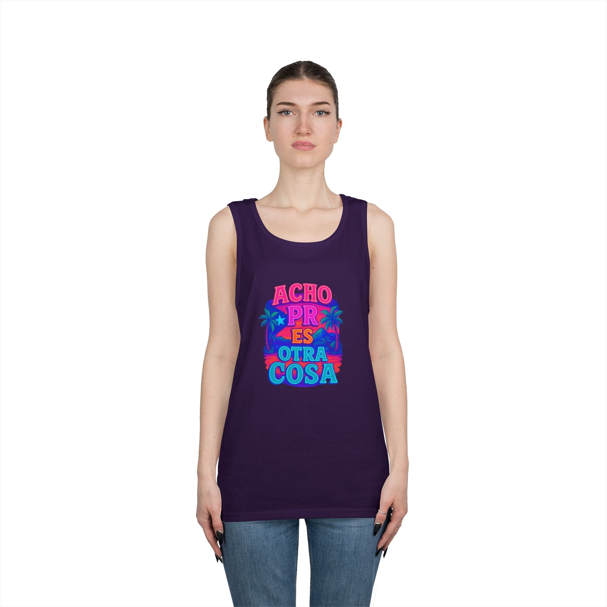 Colorful Graphic Tank Top, Unisex Cotton Summer Wear, Fun Tees for Parties, Vacation Essential, Gift Idea, Beachwear