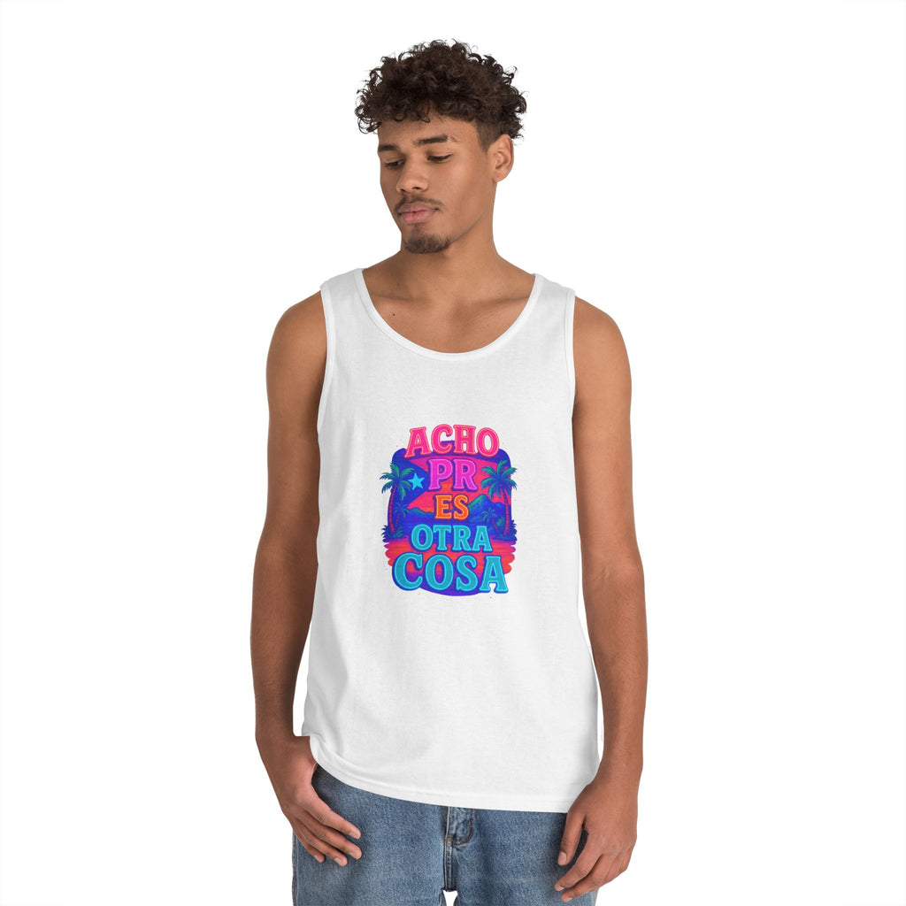 Colorful Graphic Tank Top, Unisex Cotton Summer Wear, Fun Tees for Parties, Vacation Essential, Gift Idea, Beachwear