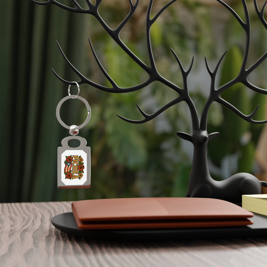Personalized Rectangle Pichea Photo Keyring, Custom Photo Keychain, Floral Keyring, Perfect Gift for Him/Her, Memorial Keepsake, Unique Souvenir