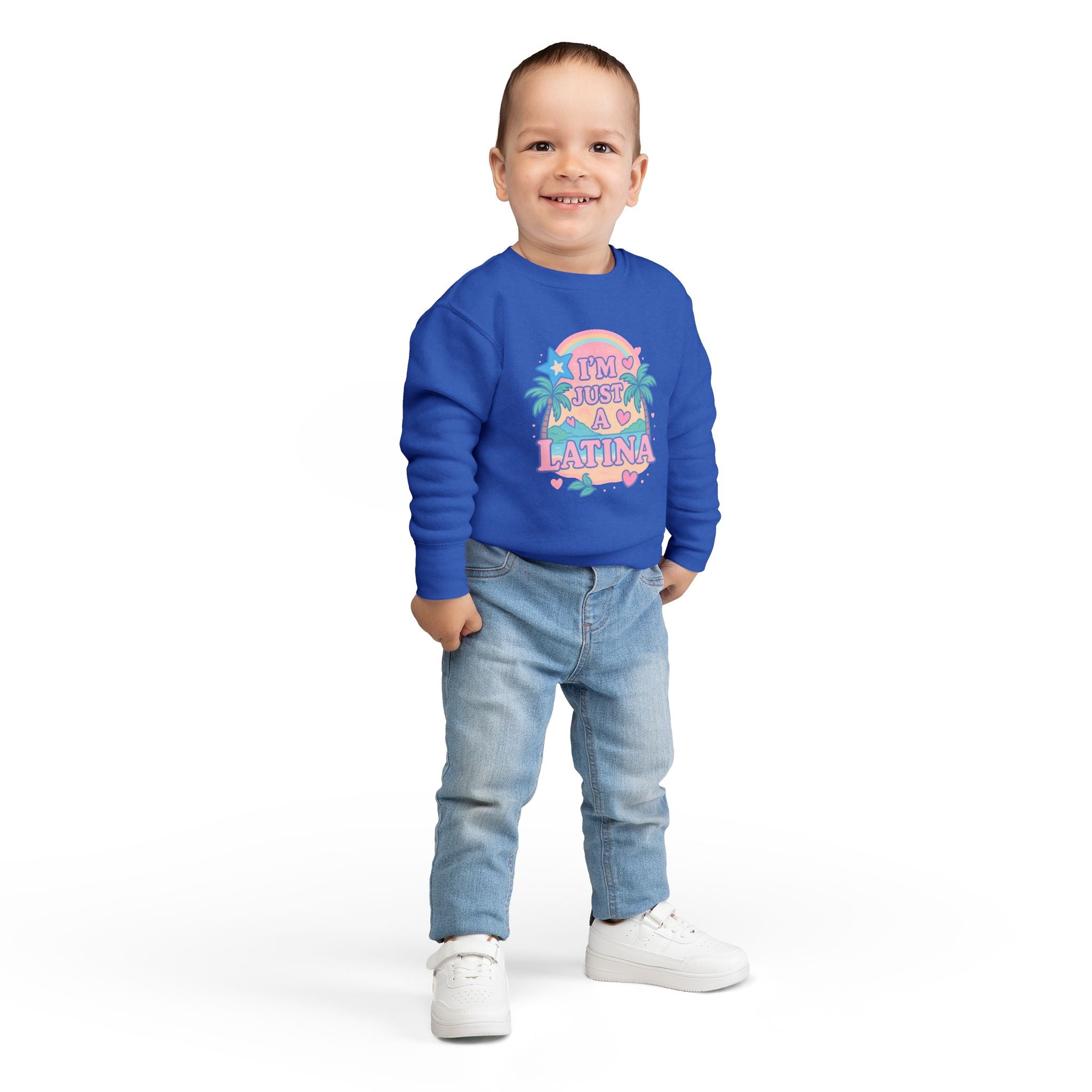 Toddler Sweatshirt - I'm Just a Latina - Cute Kid's Apparel, Birthday Gift, Celebrate Latina Pride, Casual Outfit, Everyday Wear