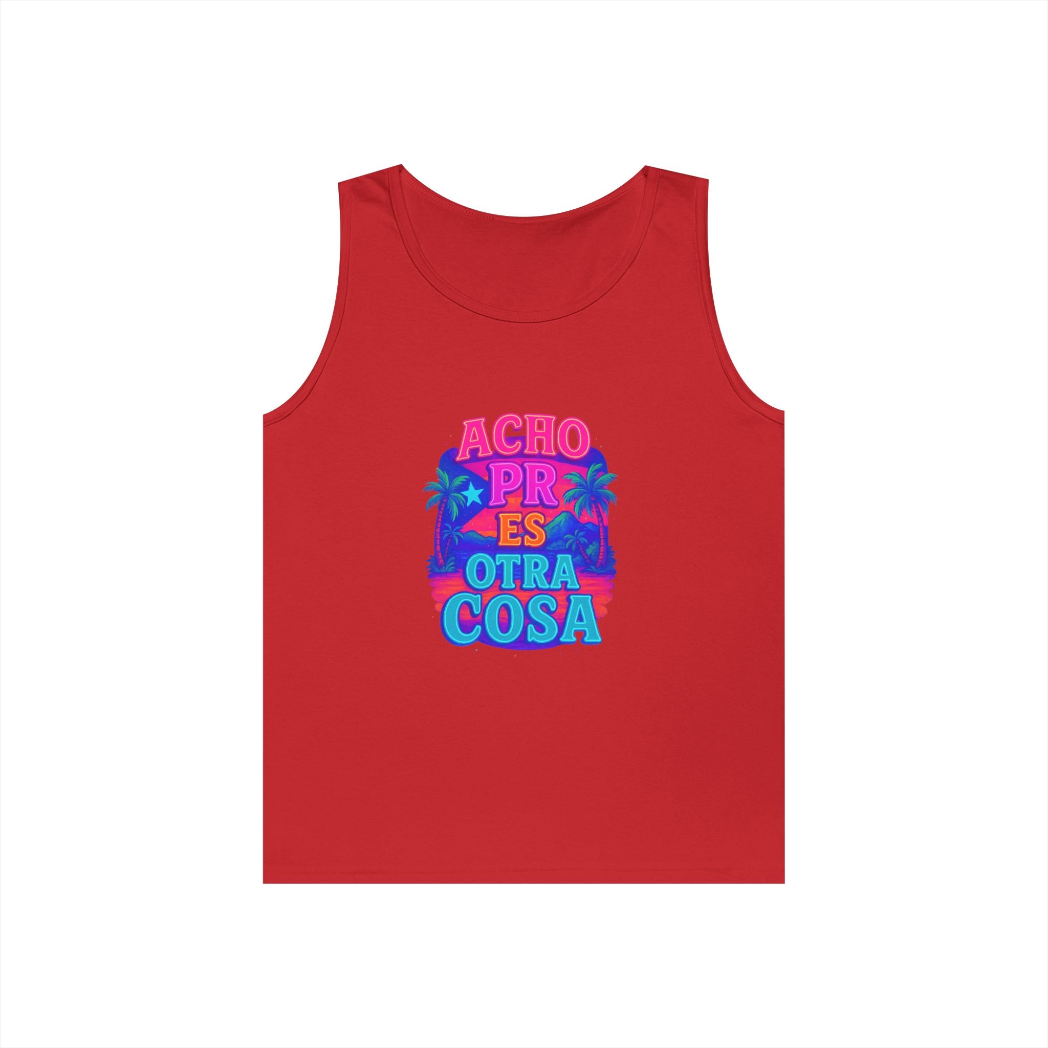Colorful Graphic Tank Top, Unisex Cotton Summer Wear, Fun Tees for Parties, Vacation Essential, Gift Idea, Beachwear