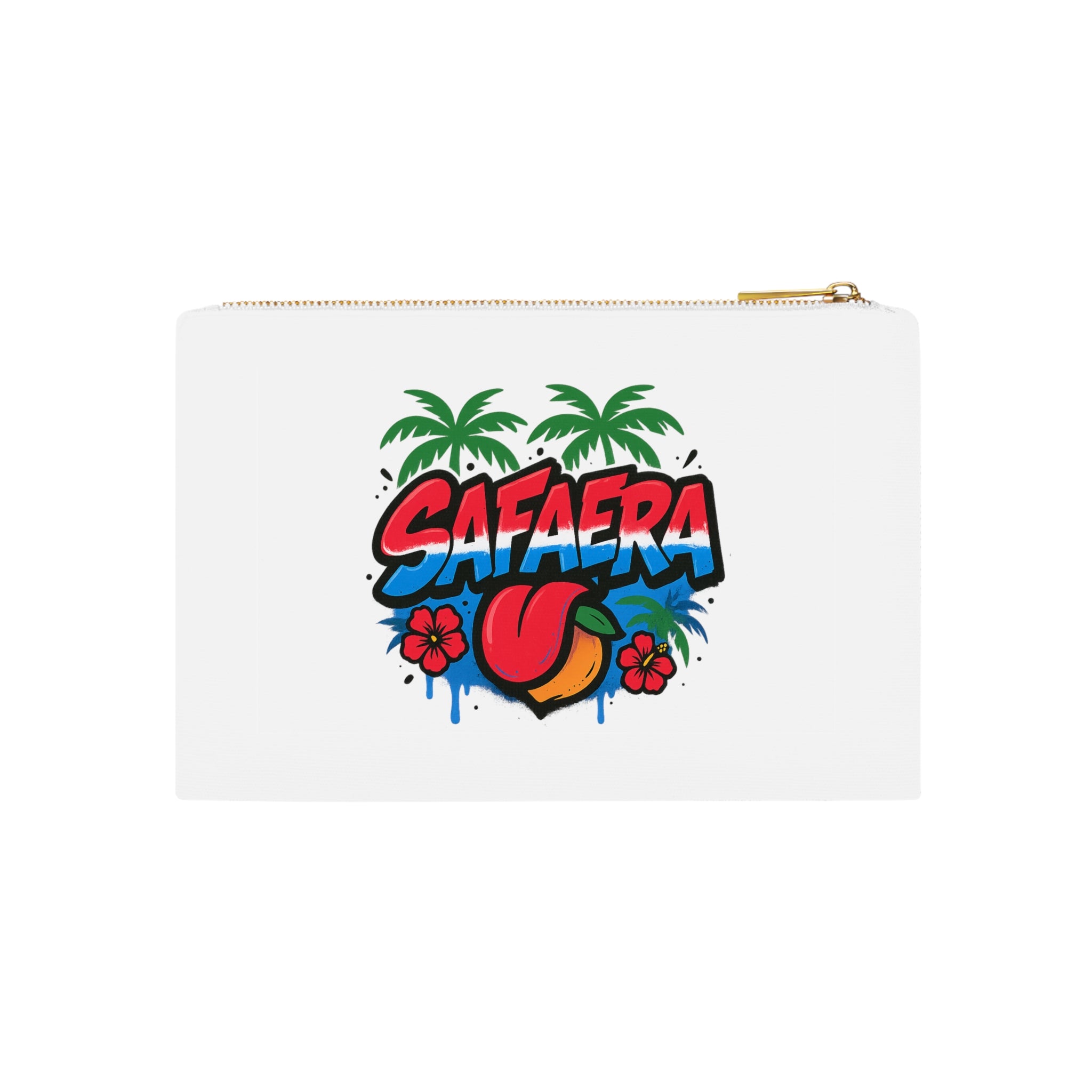 Vibrant Tropical Cosmetic Bag - Safaera Design 2, Makeup Pouch, Travel Organizer, Gift for Her, Summer Accessory