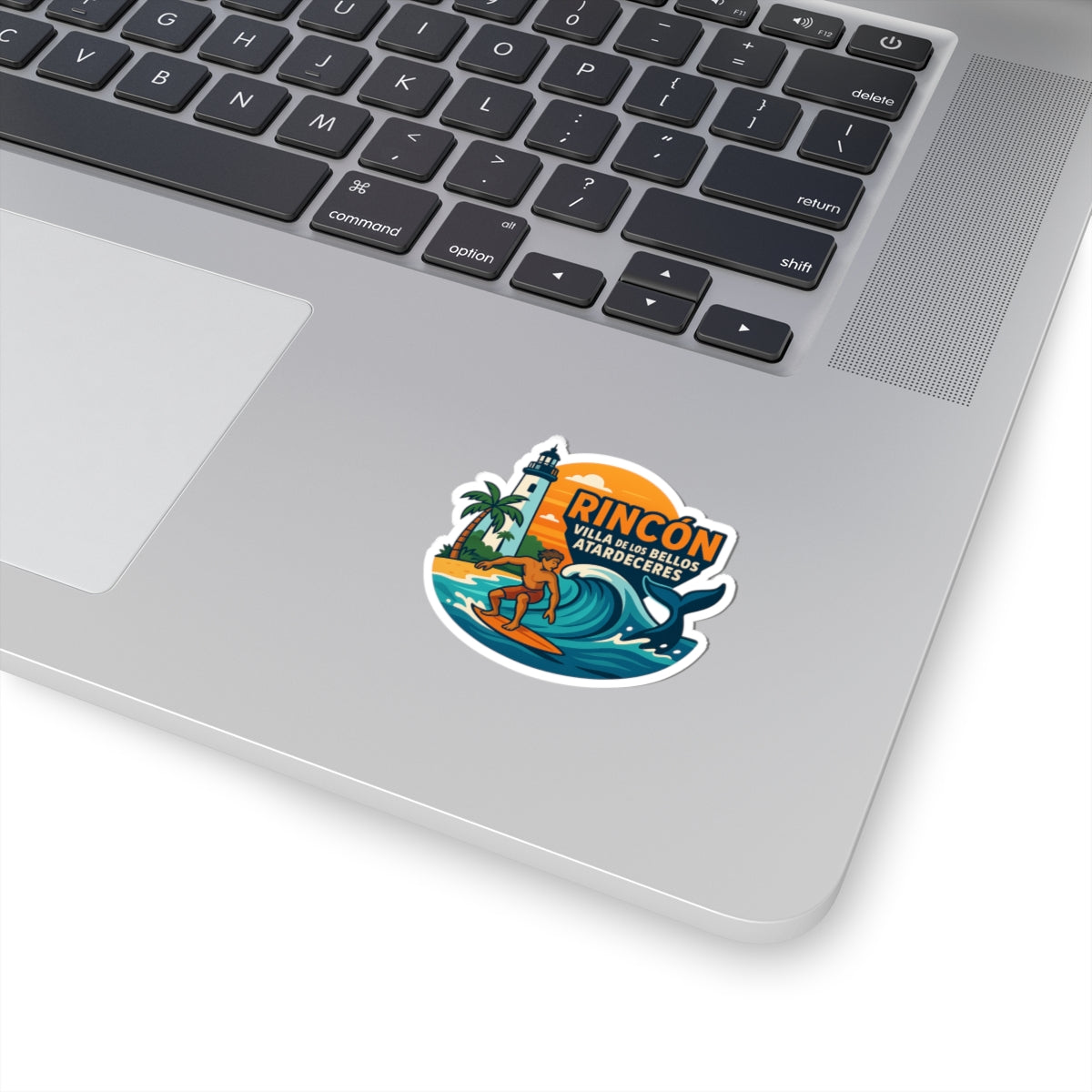 Vibrant Surfing Stickers for Coastal Lovers, Summer Decor, Laptop Sticker, Rincón Beach Vibe, Watercolor Design