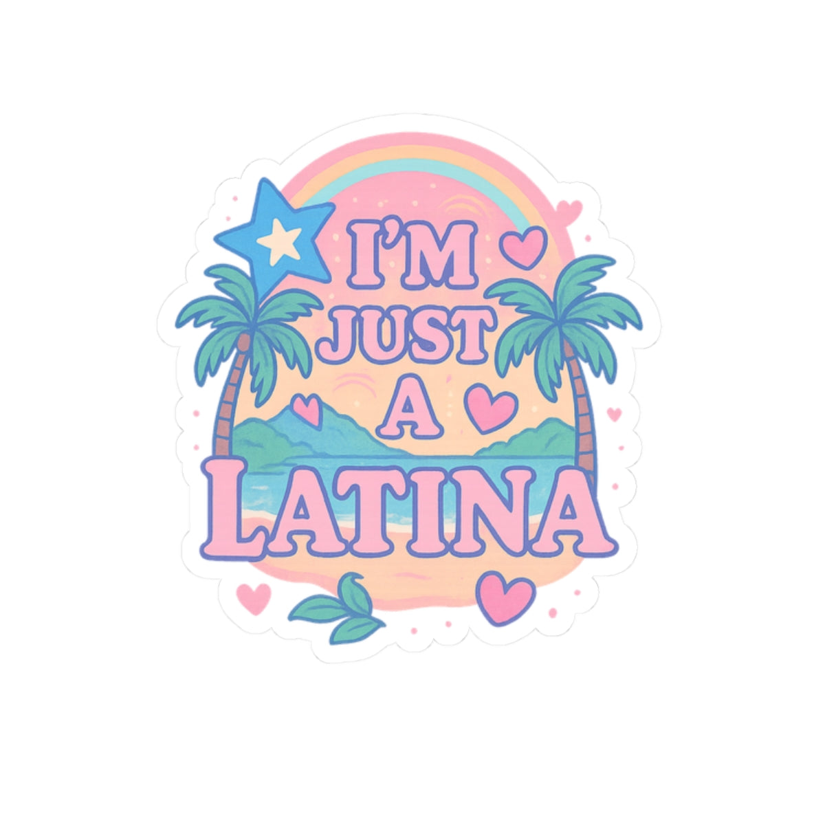 Vibrant Latina Kiss-Cut Stickers | Cute Tropical Aesthetic, Laptop Decals, Party Decor, Gift for Her, Fun Bedroom Decor