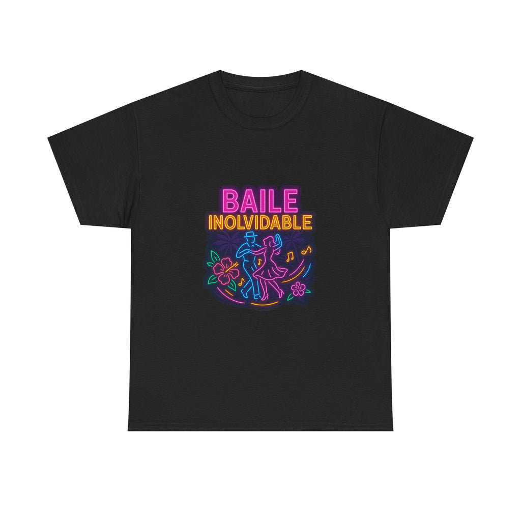 Unisex Heavy Cotton Tee Baile Inolvidable Front - Colorful 'Baile Inolvidable' T-Shirt