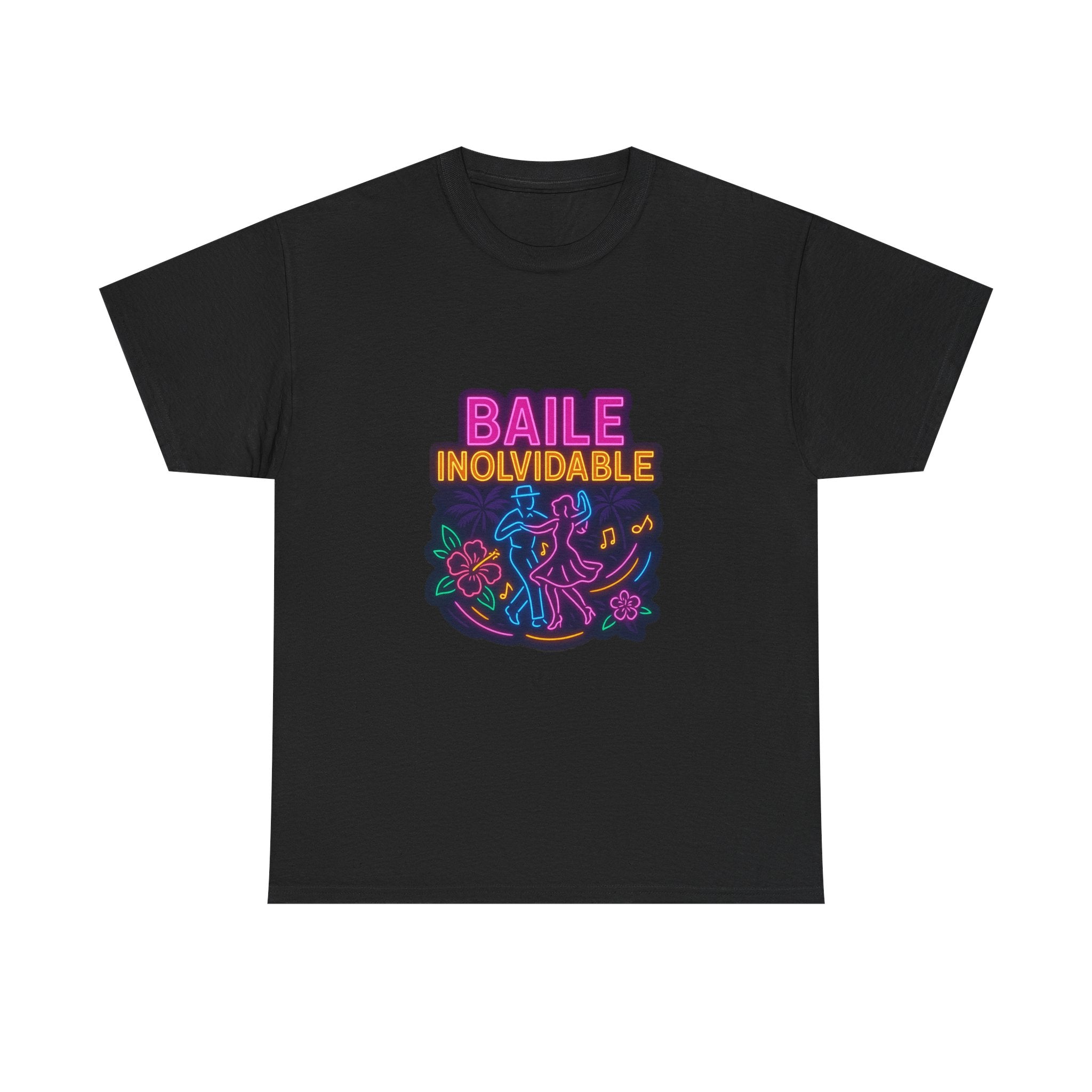 Unisex Heavy Cotton Tee Baile Inolvidable Front - Colorful 'Baile Inolvidable' T-Shirt